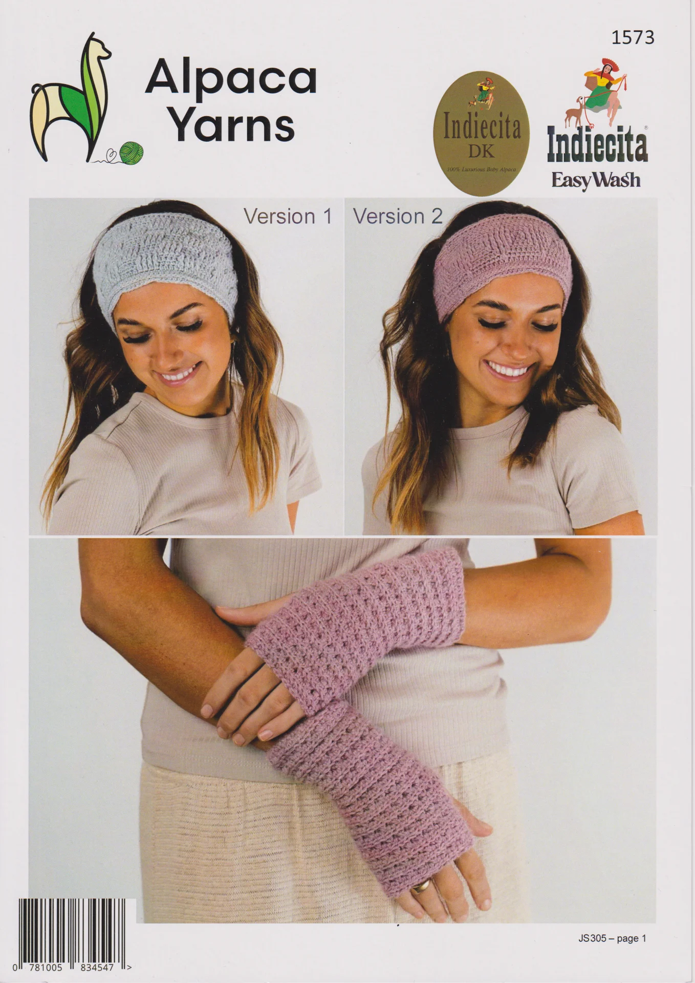 Alpaca Yarns Pattern 1573 Crochet Head and Hand Warmer