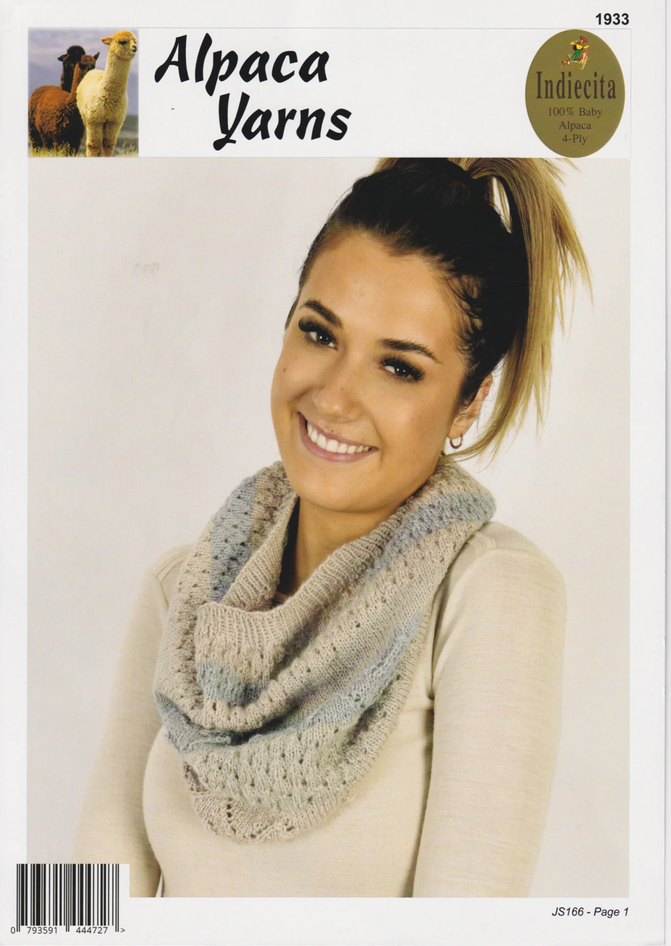 Alpaca Yarns Pattern 1933 4 Ply Sampler Cowl