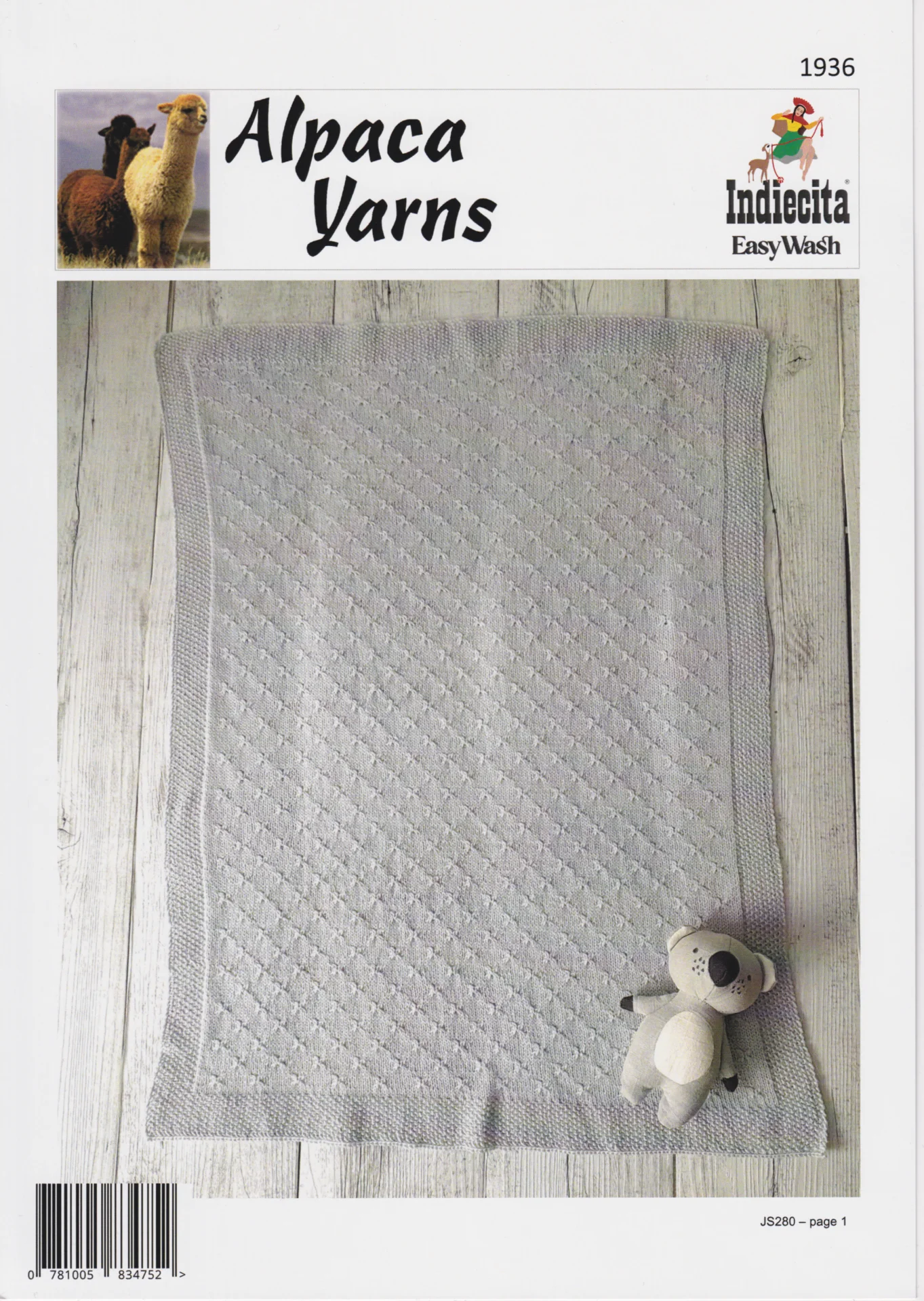 Alpaca Yarns Pattern 1936 4 Ply Blanket