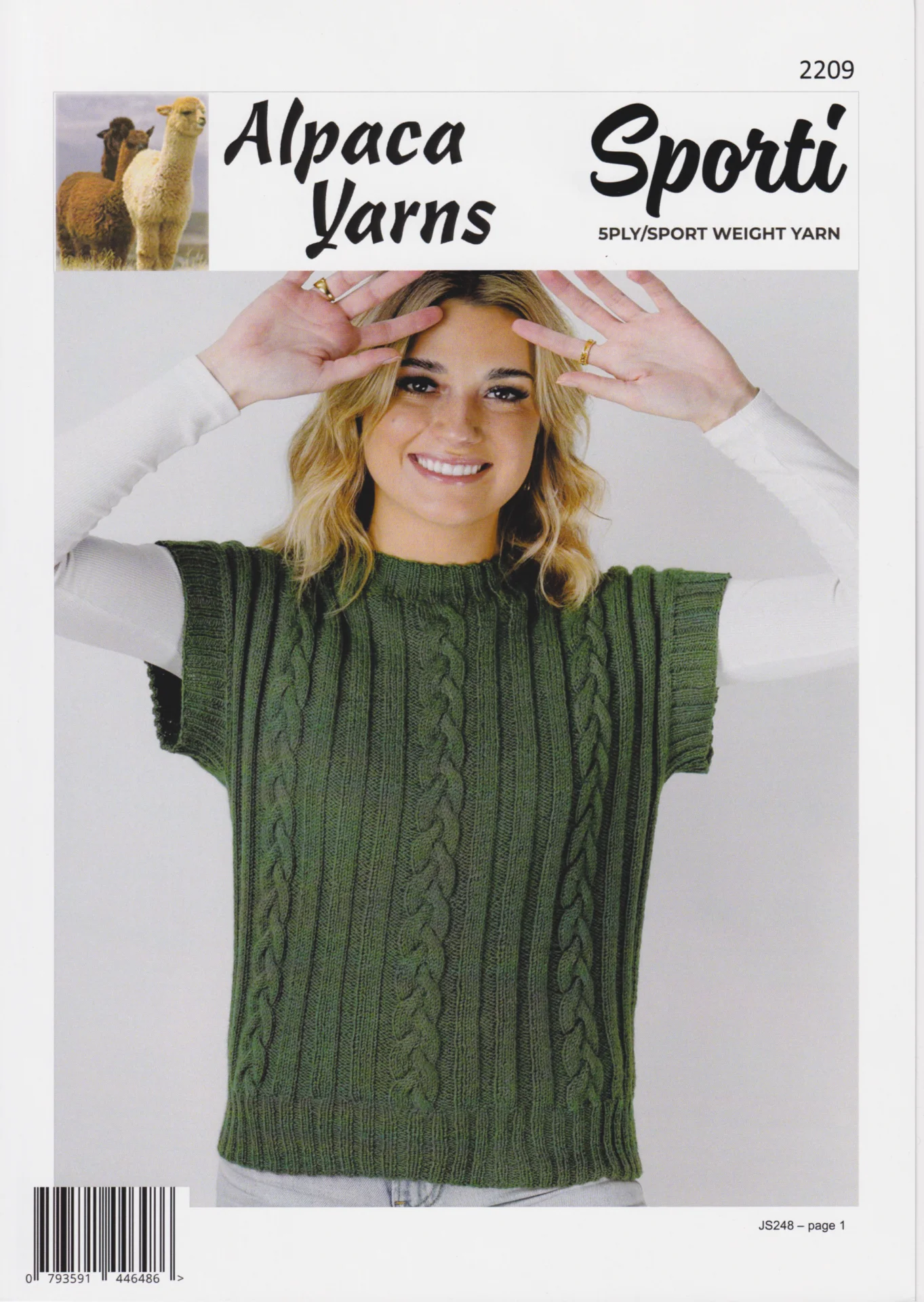 Alpaca Yarns Pattern 2209 5 Ply Cable Top