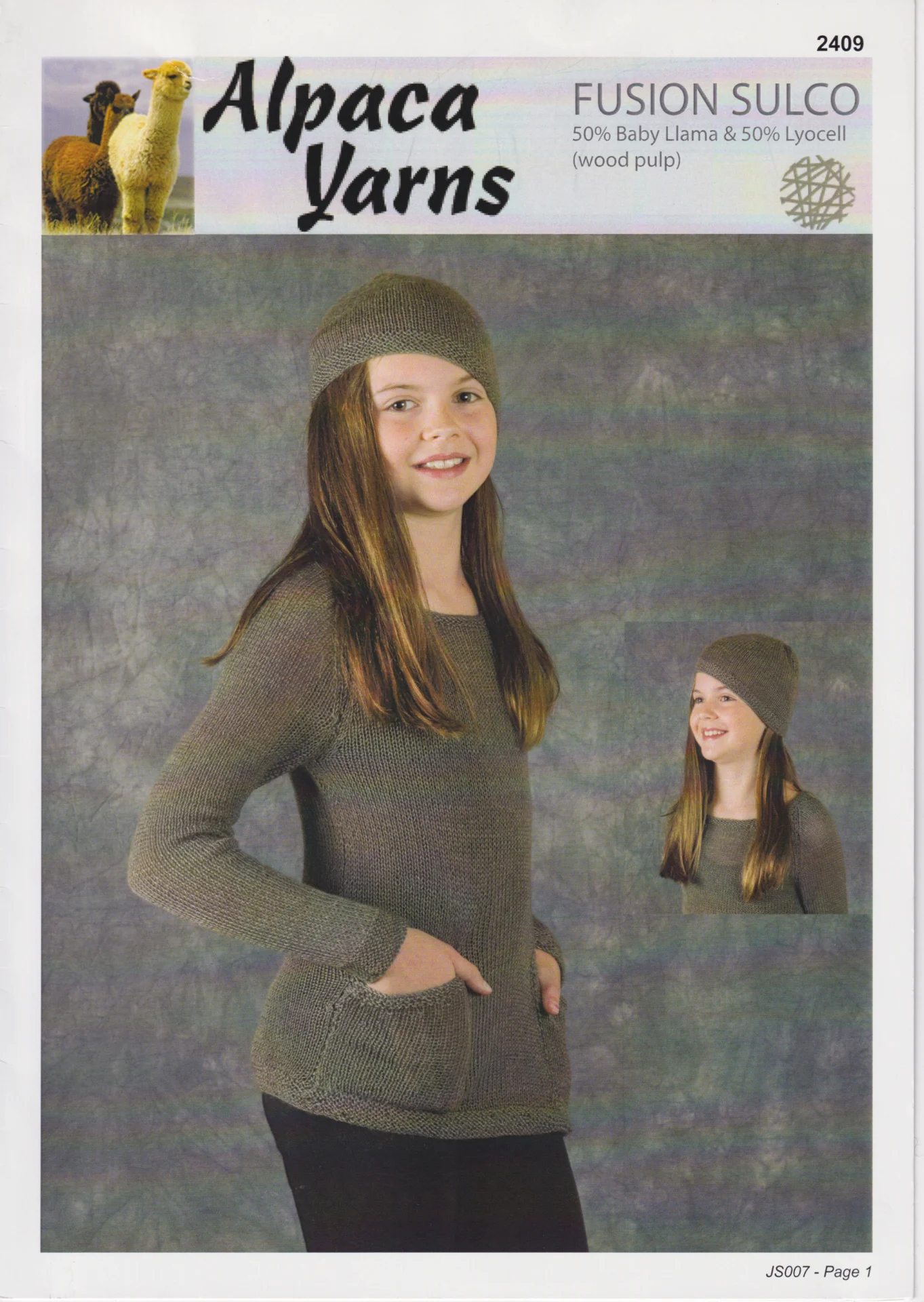 Alpaca Yarns Pattern 2409 Fusion Sweater and Hat