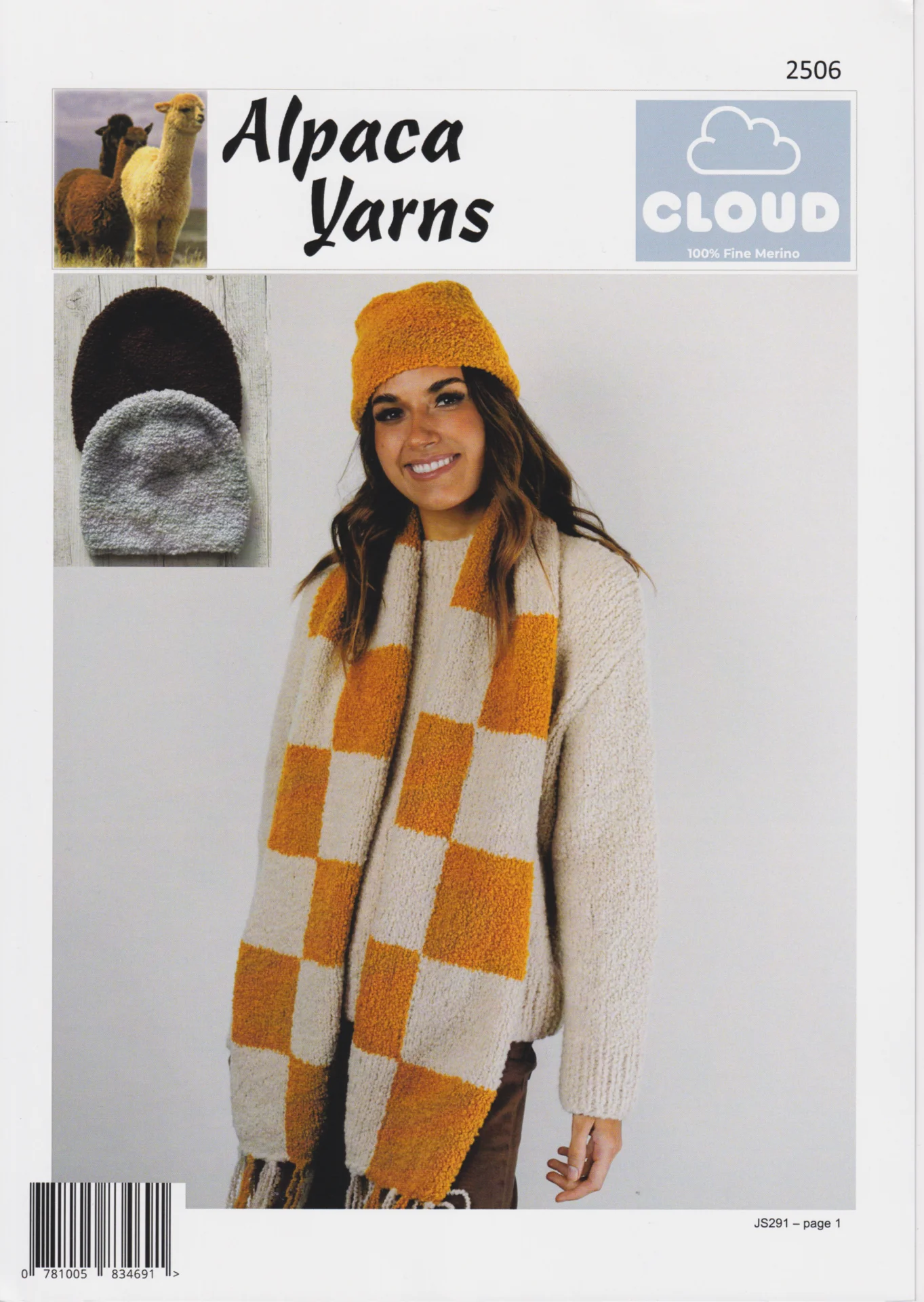 Alpaca Yarns Pattern 2506 Cloud Scarf Hat