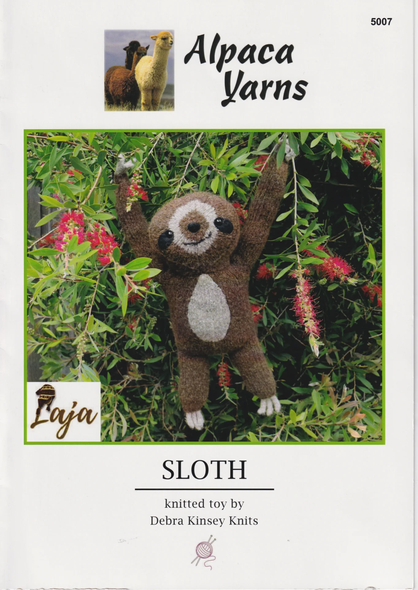 Alpaca Yarns Pattern 5007 Sloth Toy