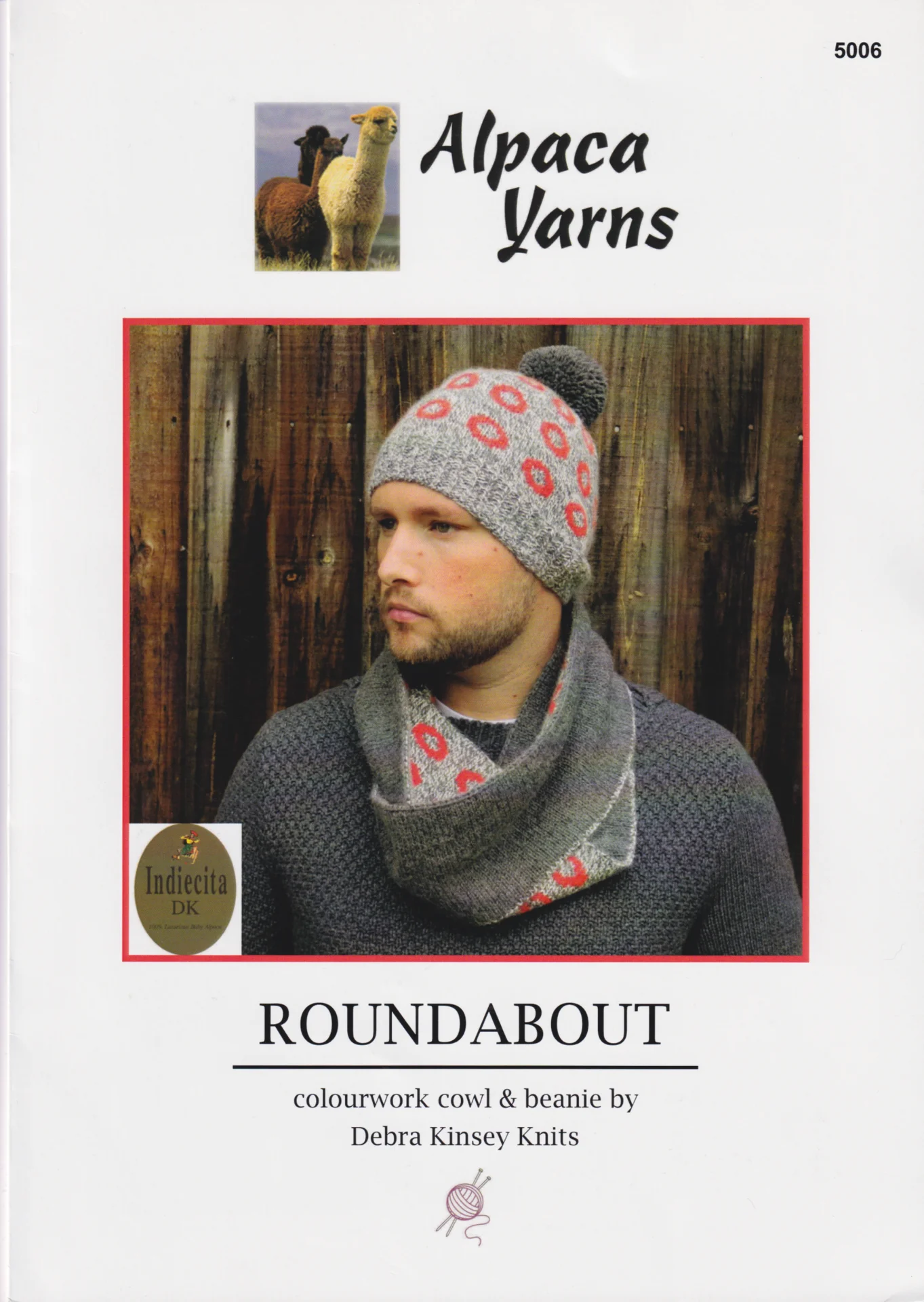 Alpaca Yarns Pattern 8 Ply Roundabout Beanie and Cowl 5006