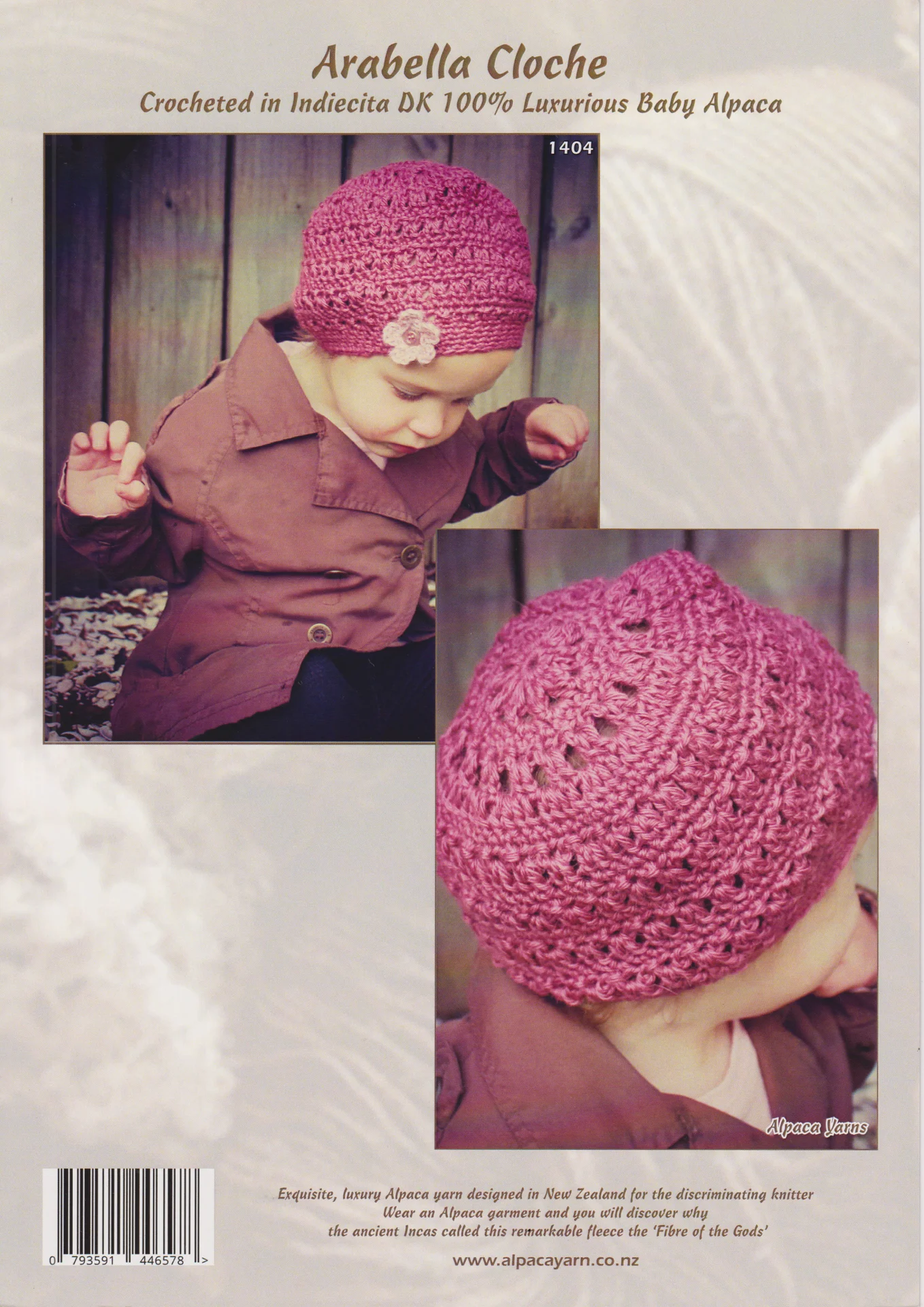 Alpaca Yarns Pattern Arabella Cloche 1404