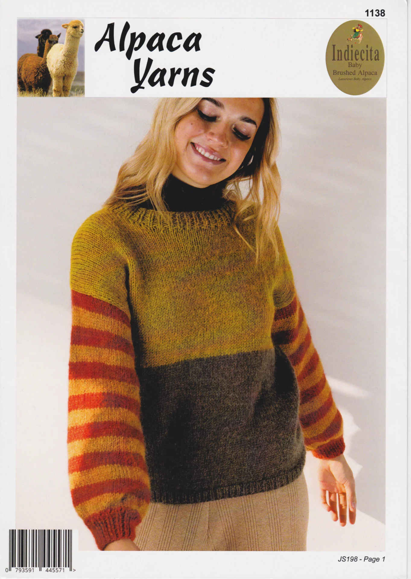 Alpaca Yarns Pattern GP1138 Baby Brushed Sweater 14 Ply