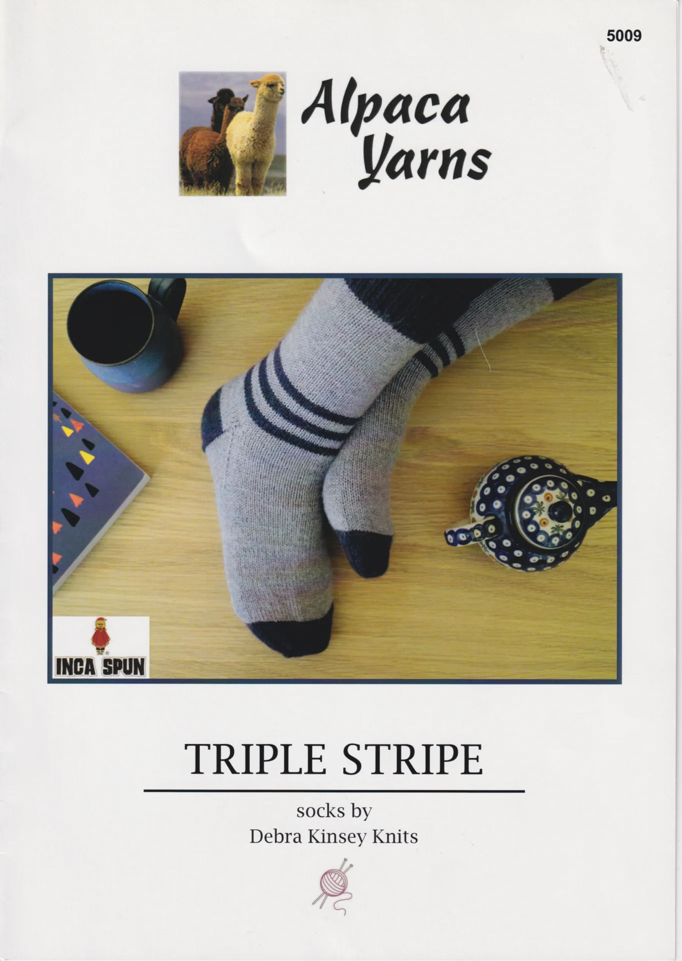 Alpaca Yarns Pattern Inca Triple Stripe Sock 5009