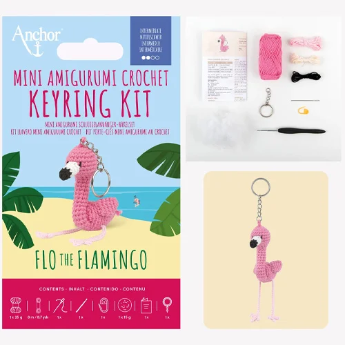 Anchor Mini Key Ring Flo the Flamingo