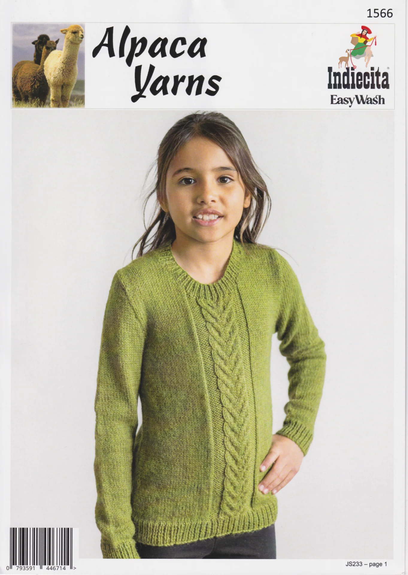 Ashford Yarn Pattern 1566 8 Ply Kids Jumper