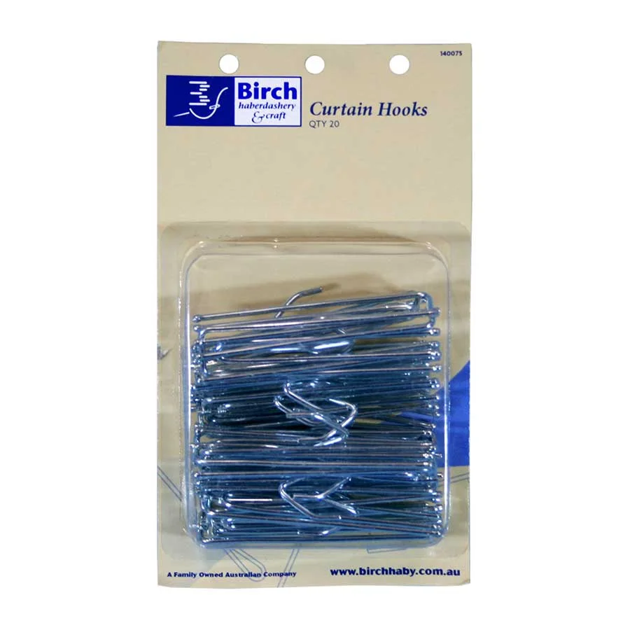 Birch Curtain Hooks 75mm CB13