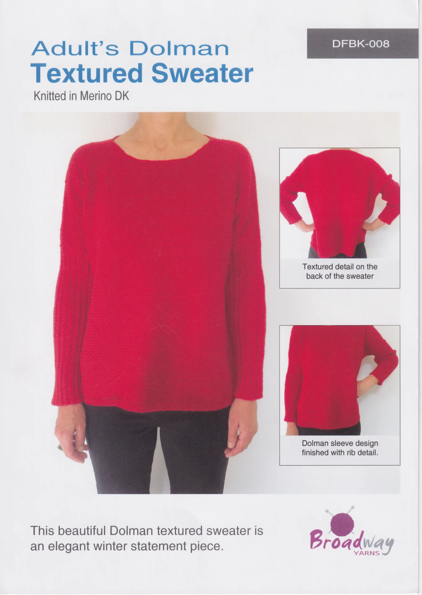 Broadway Pattern Dolman Sweater