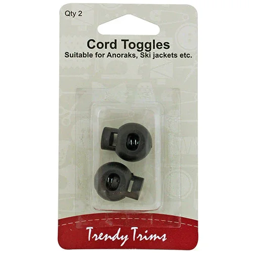 Cord Toggles Black HA 459 Each