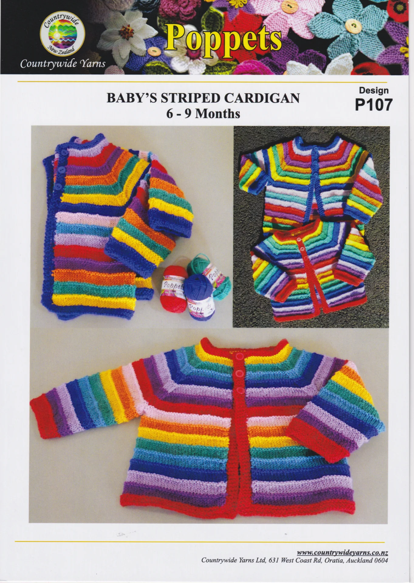 Countrywide Pattern P107 Poppets Cardigan 4 Ply