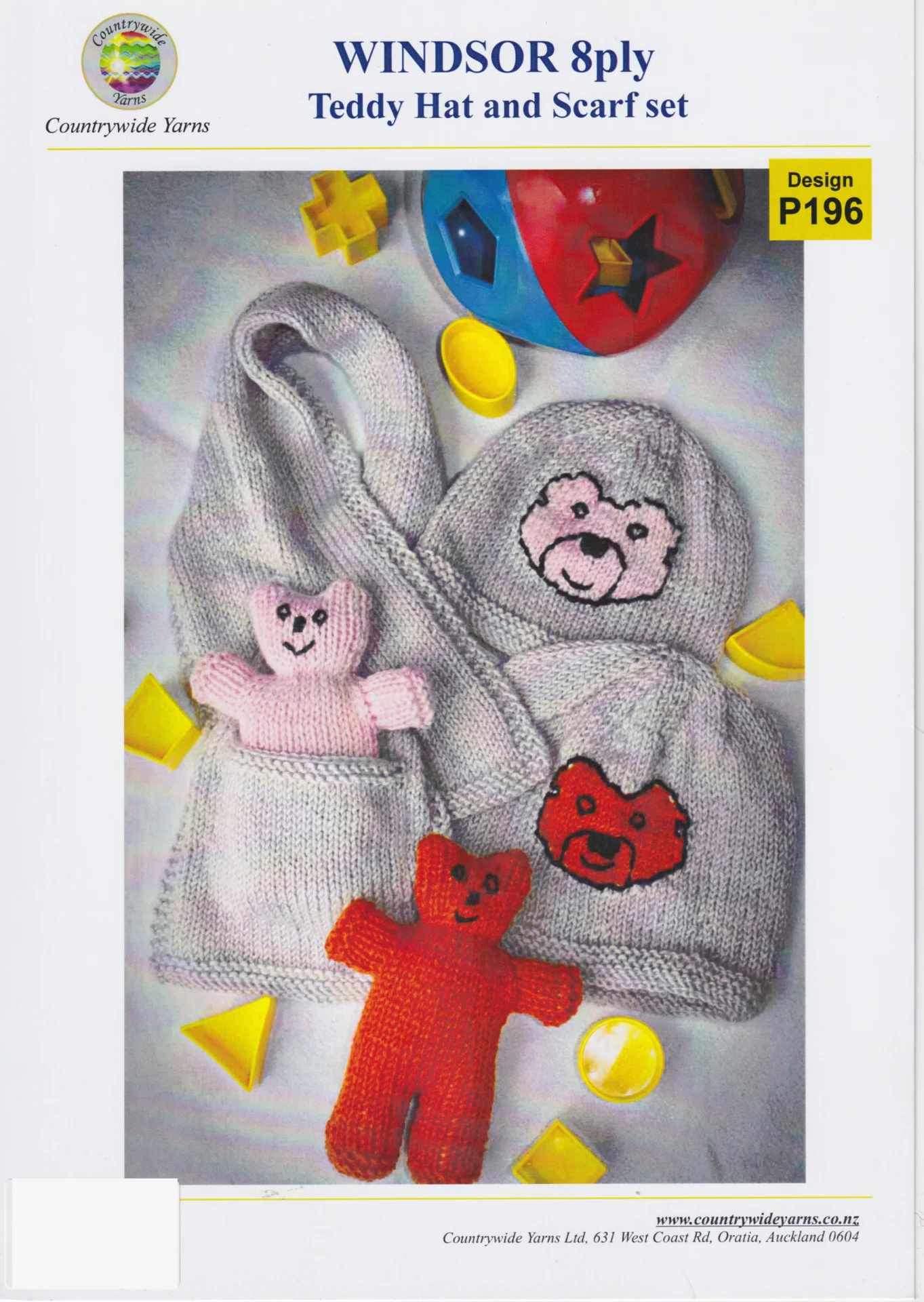 Countrywide Pattern P196 Teddy Hat and Scarf