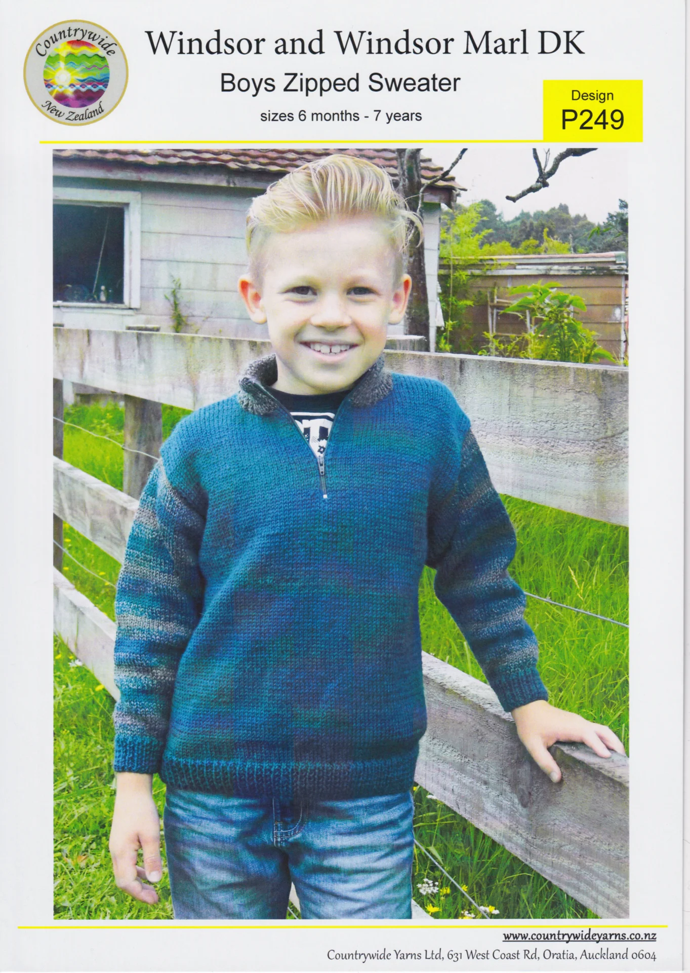 Countrywide Pattern P249 Boys Zip Sweater