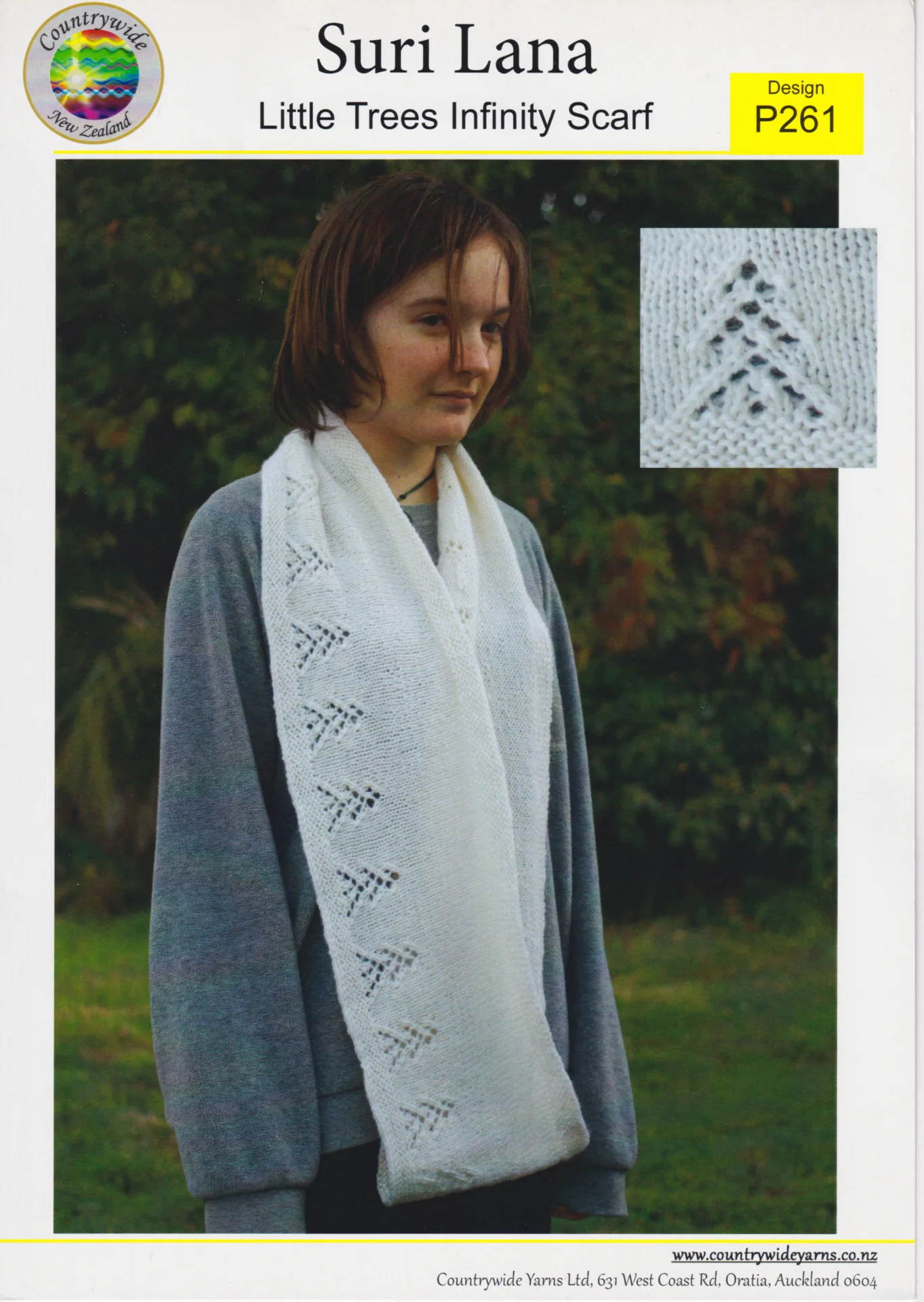 Countrywide Pattern P261 8 Ply Little Trees Infinity Scarf