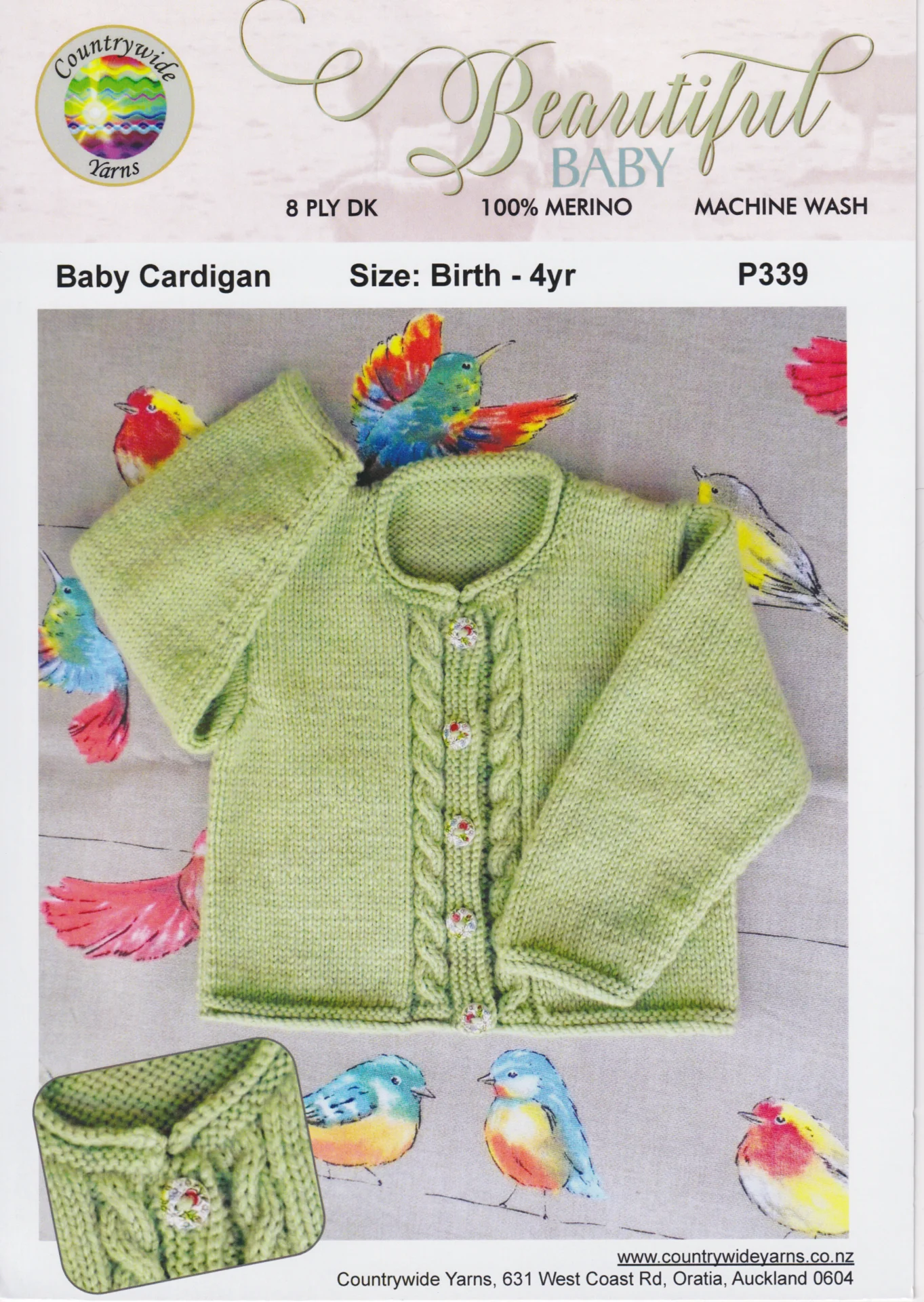 Countrywide Pattern P339 8 Ply Baby Cardi
