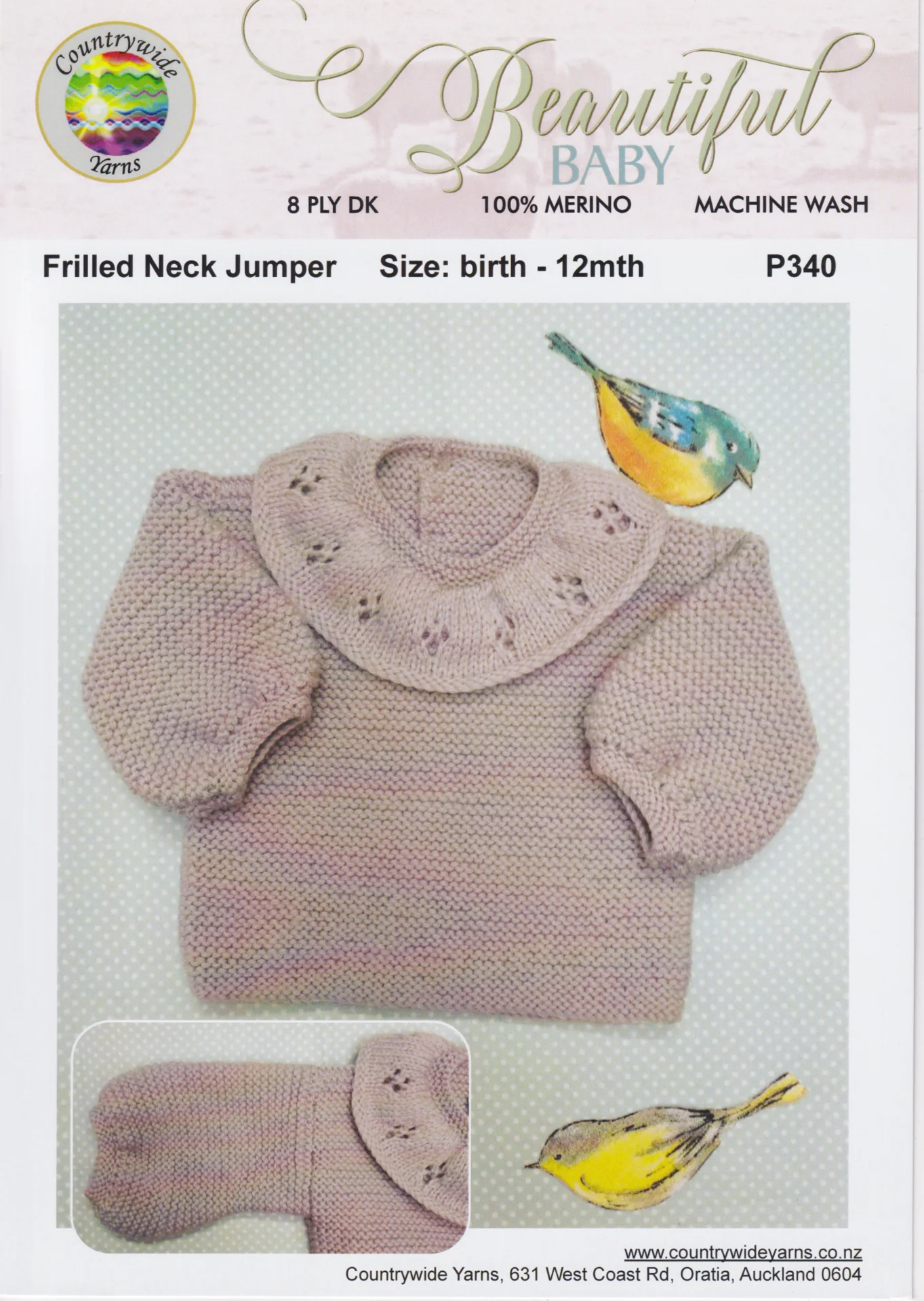 Countrywide Pattern P340 8 Ply Baby Jumper