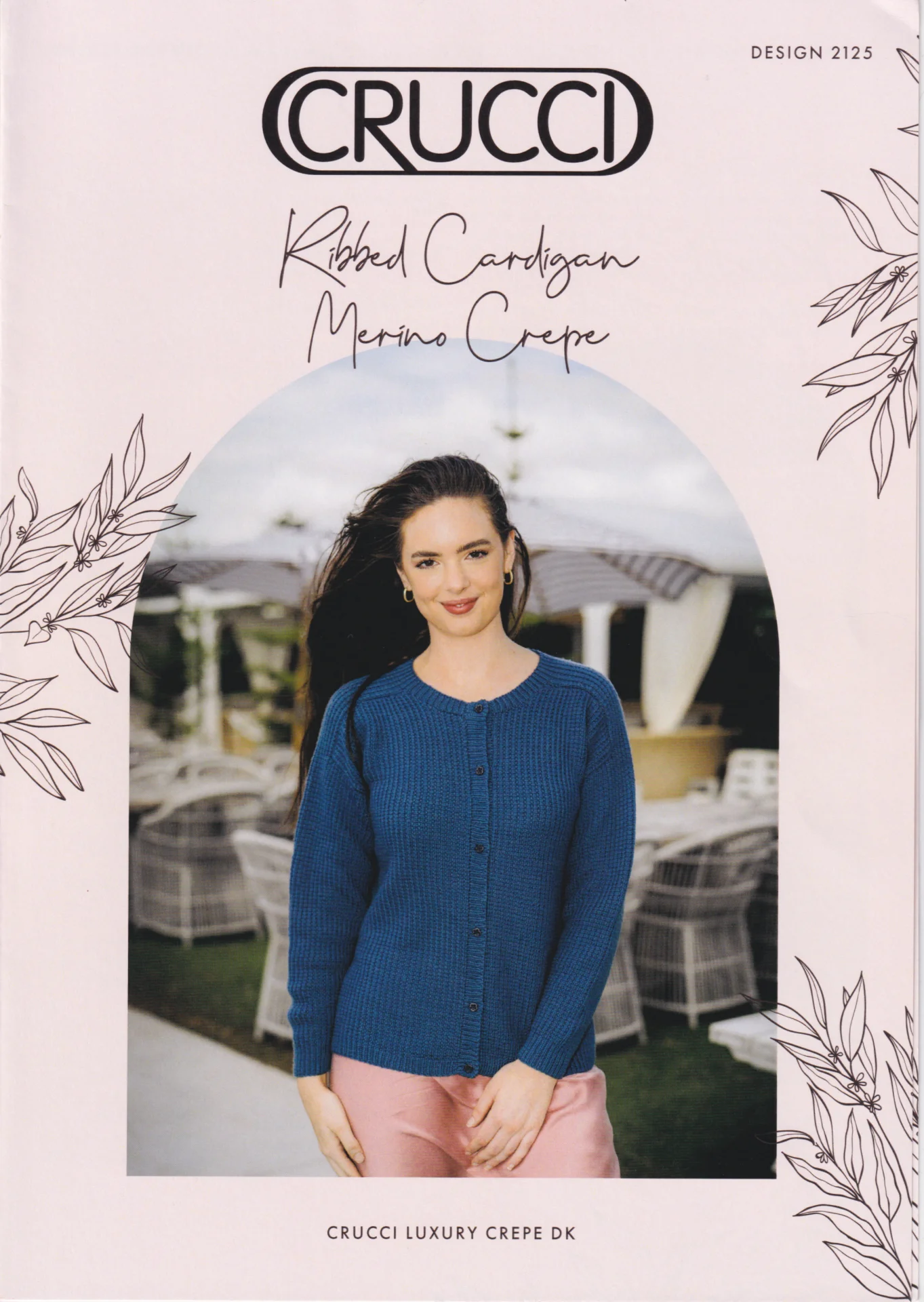 Crucci 2125 8 Ply Rib Cardigan
