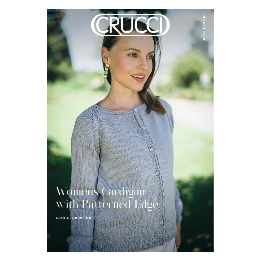 Crucci Knitting Pattern 2213 Women's Patterned Edge Cardigan