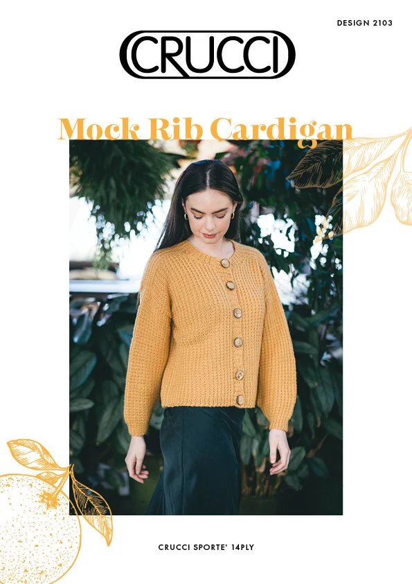 Crucci Pattern 2103 Mock Rib Cardigan