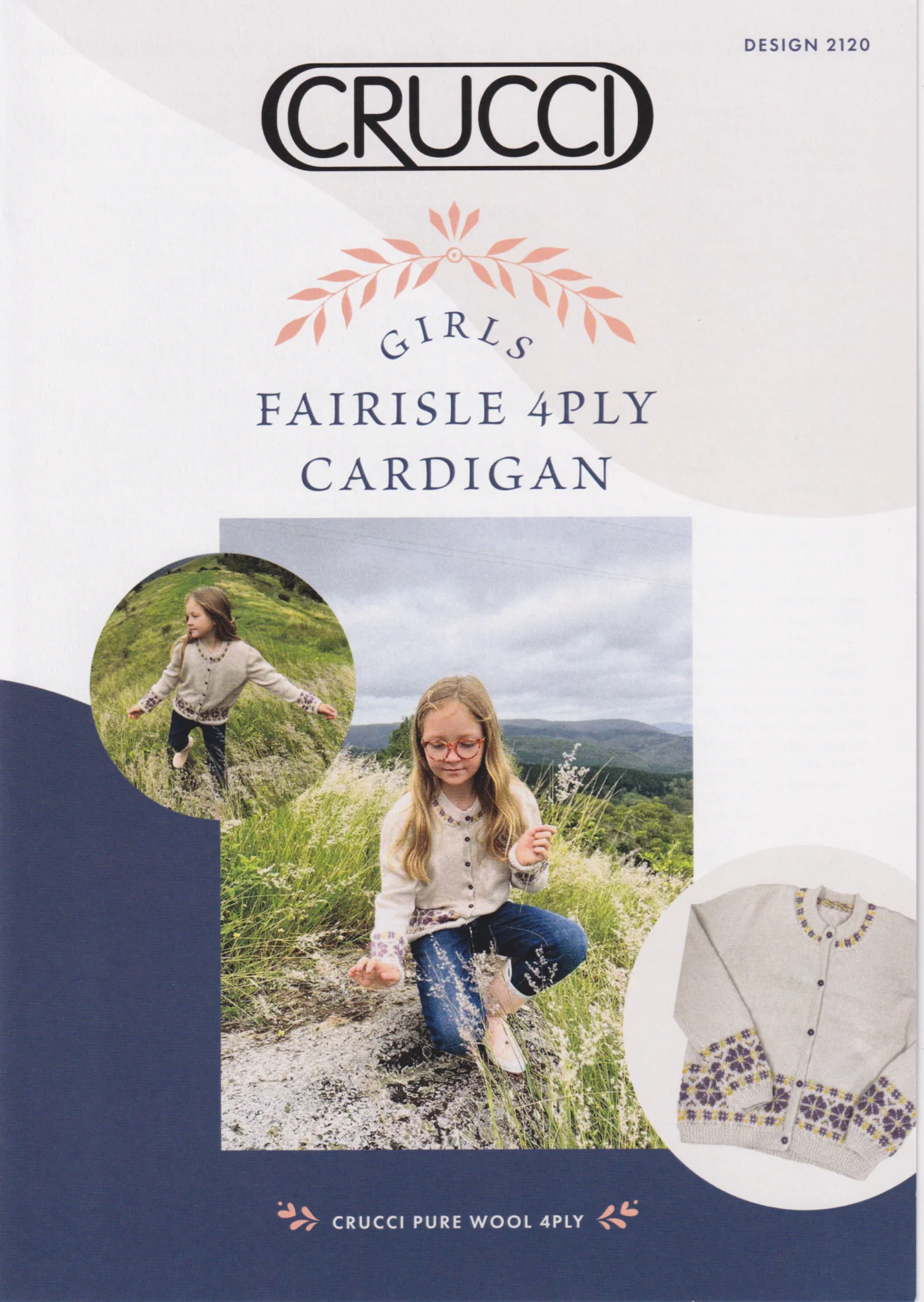 Crucci Pattern 2120 4 Ply Fairisle 4 Ply Cardigan