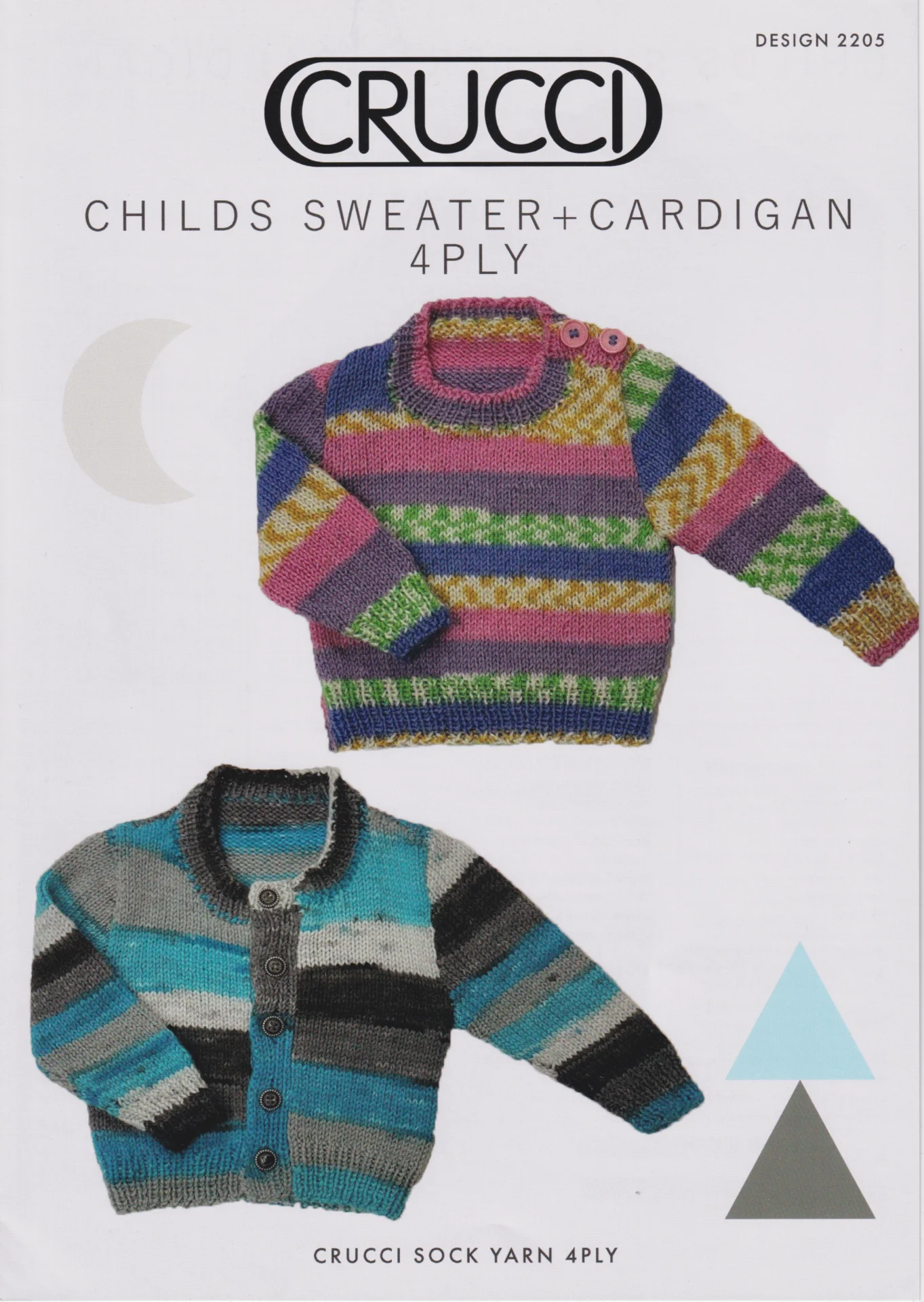 Crucci Pattern 2205 4 Ply Childs Sweater and Cardigan