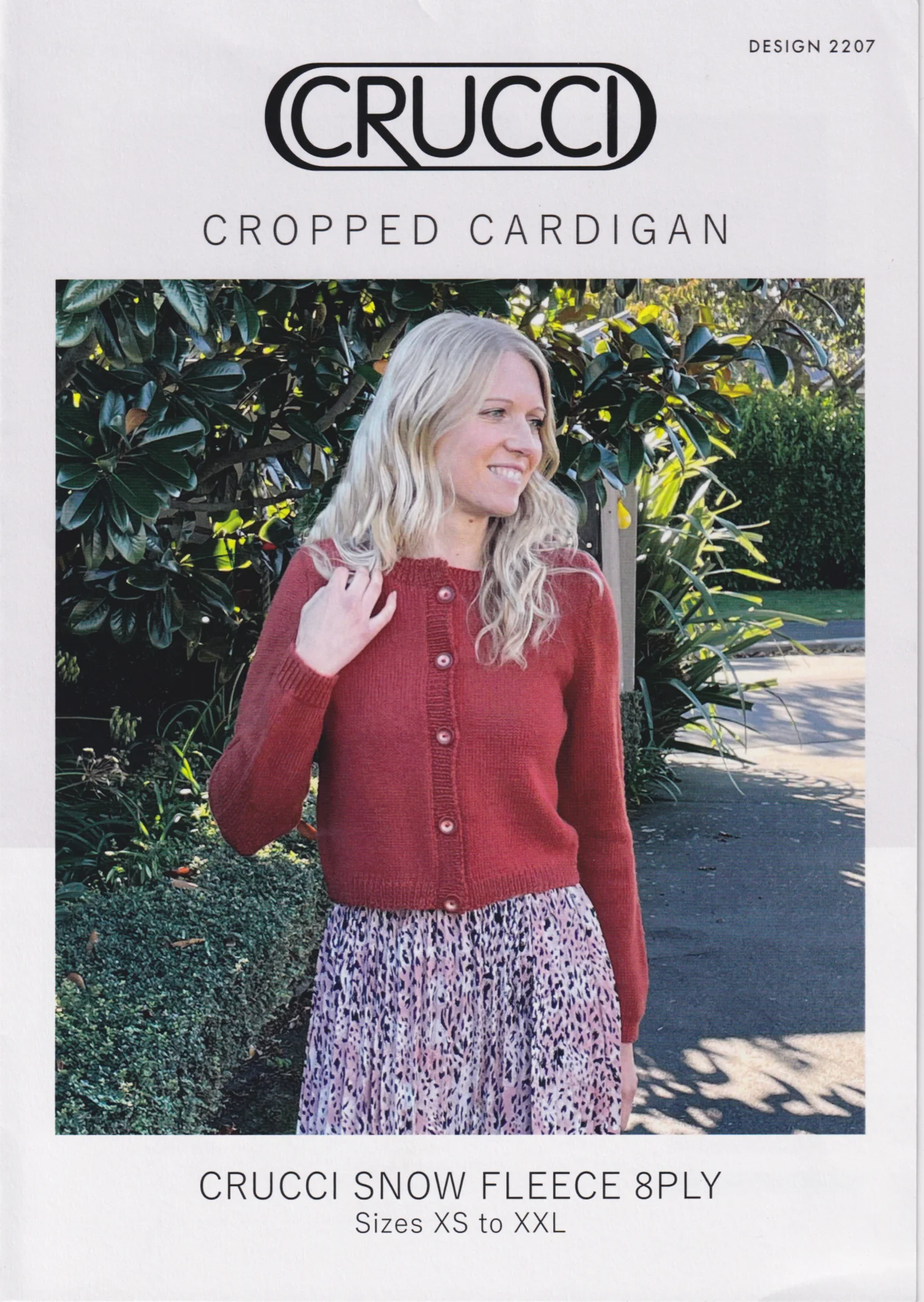 Crucci Pattern 2207 Crop Cardigan 8 Ply