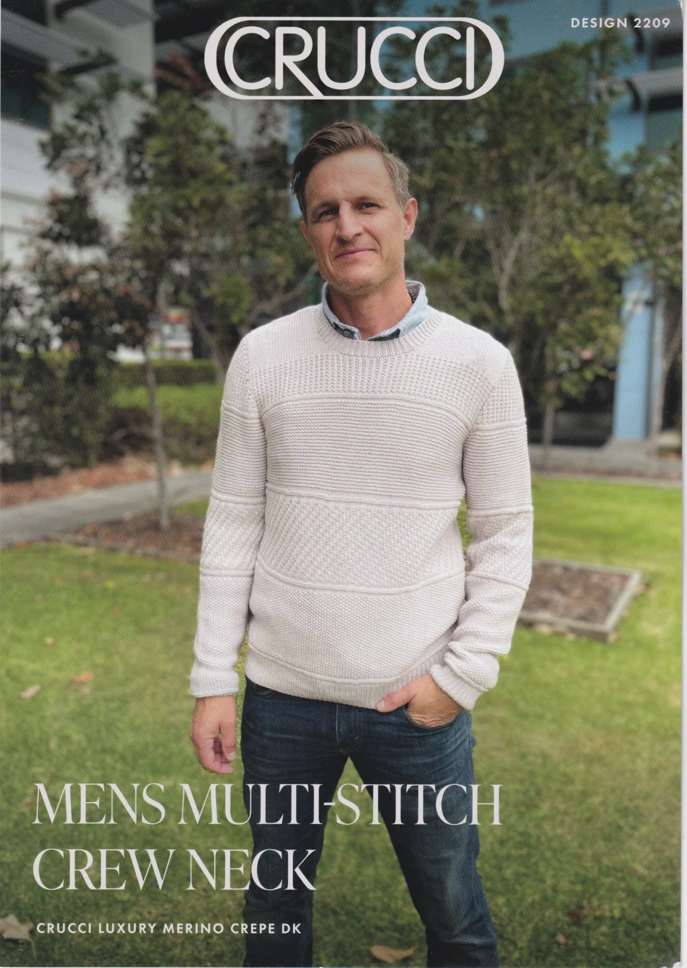Crucci Pattern 2209 Mens Multi-Stitch Crew Neck Jumper