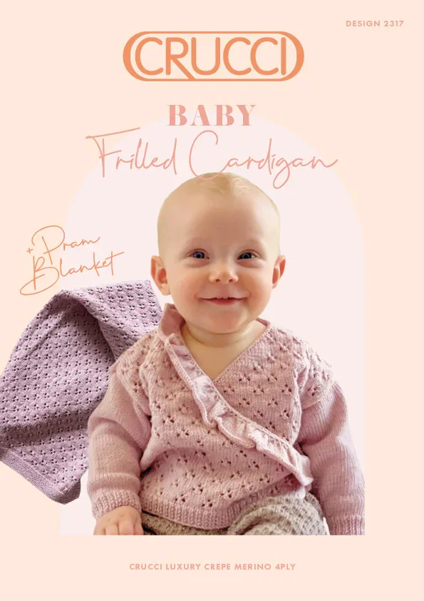 Crucci Pattern 2317 4 Ply Frilled Cardigan and Pram Blanket