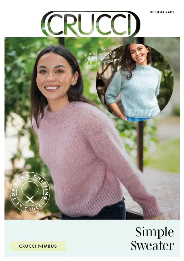 Crucci Pattern 2401 Nimbus Top Down Simple Sweater