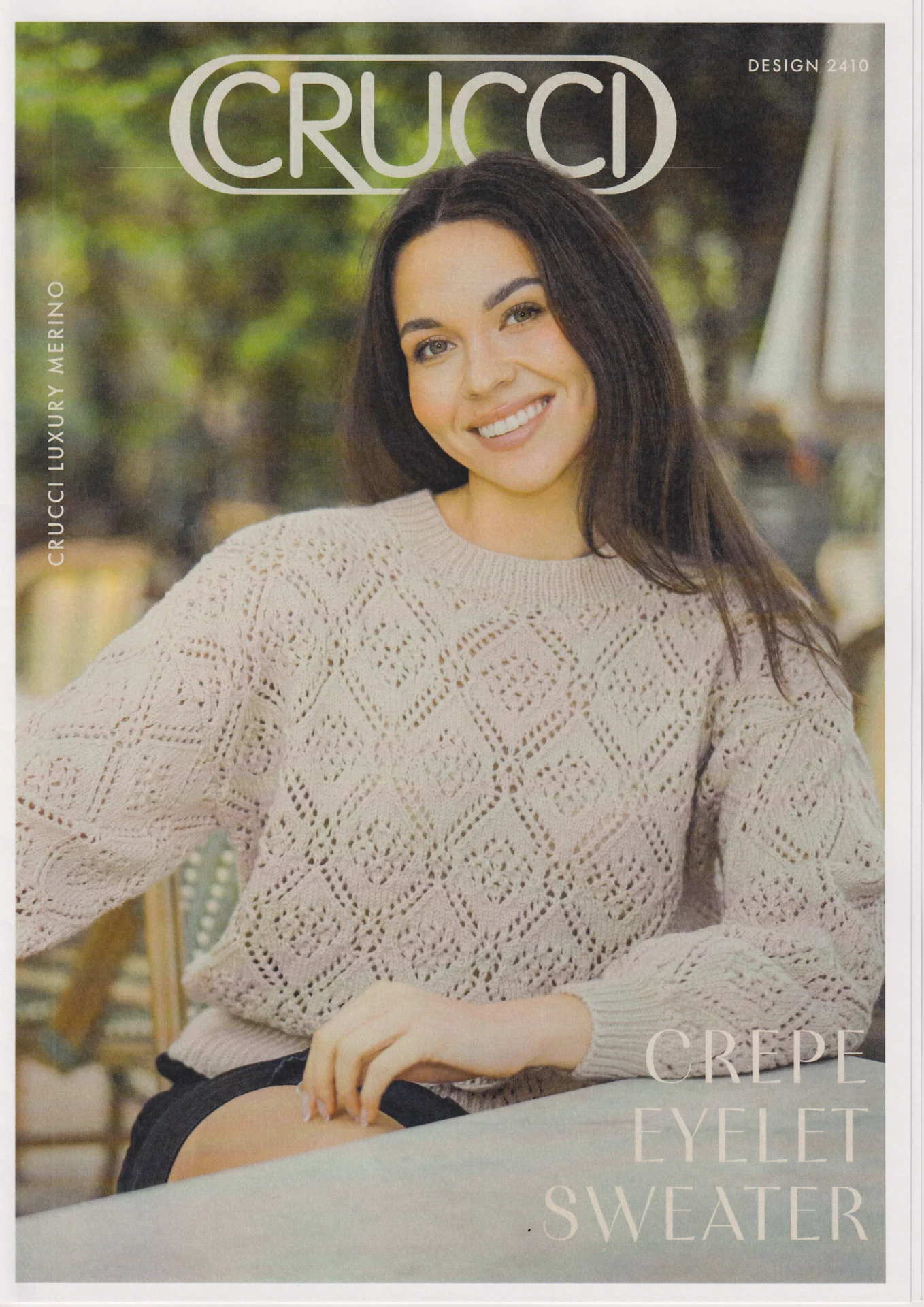Crucci Pattern 2410 Eyelet Sweater 8 Ply
