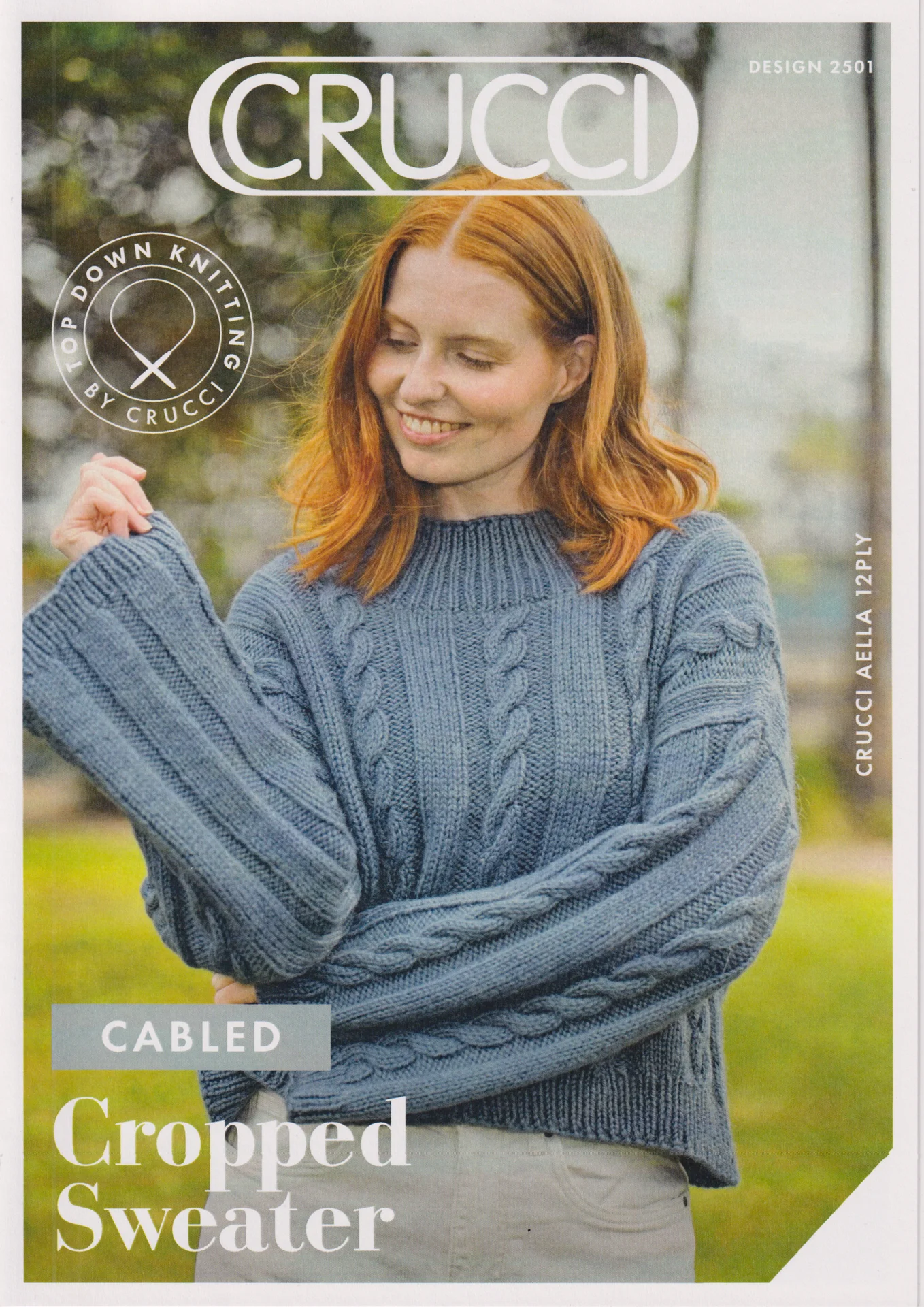 Crucci Pattern 2501 12 Ply Cable Cropped Sweater