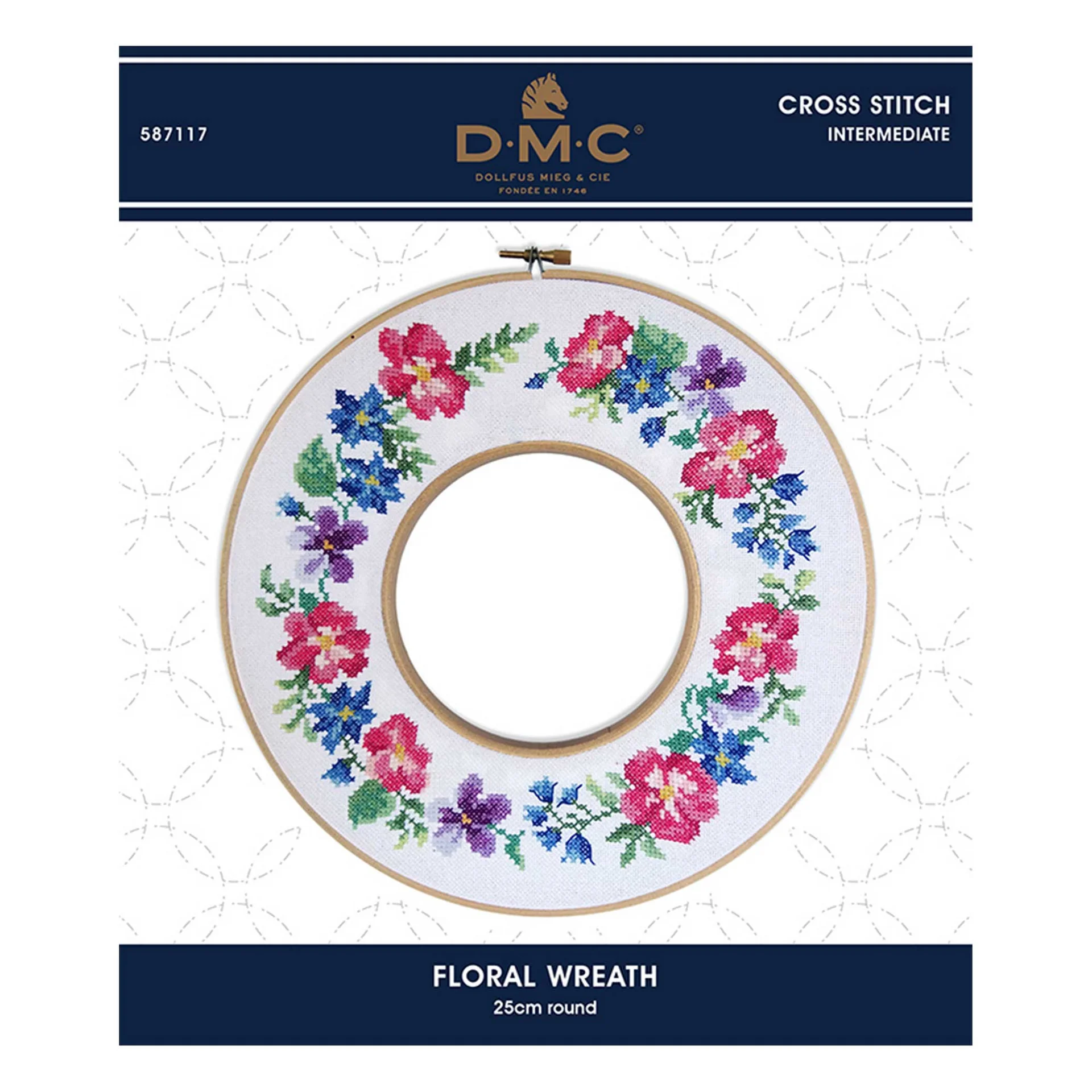 DMC Cross Stitch Kit Floral Wreath