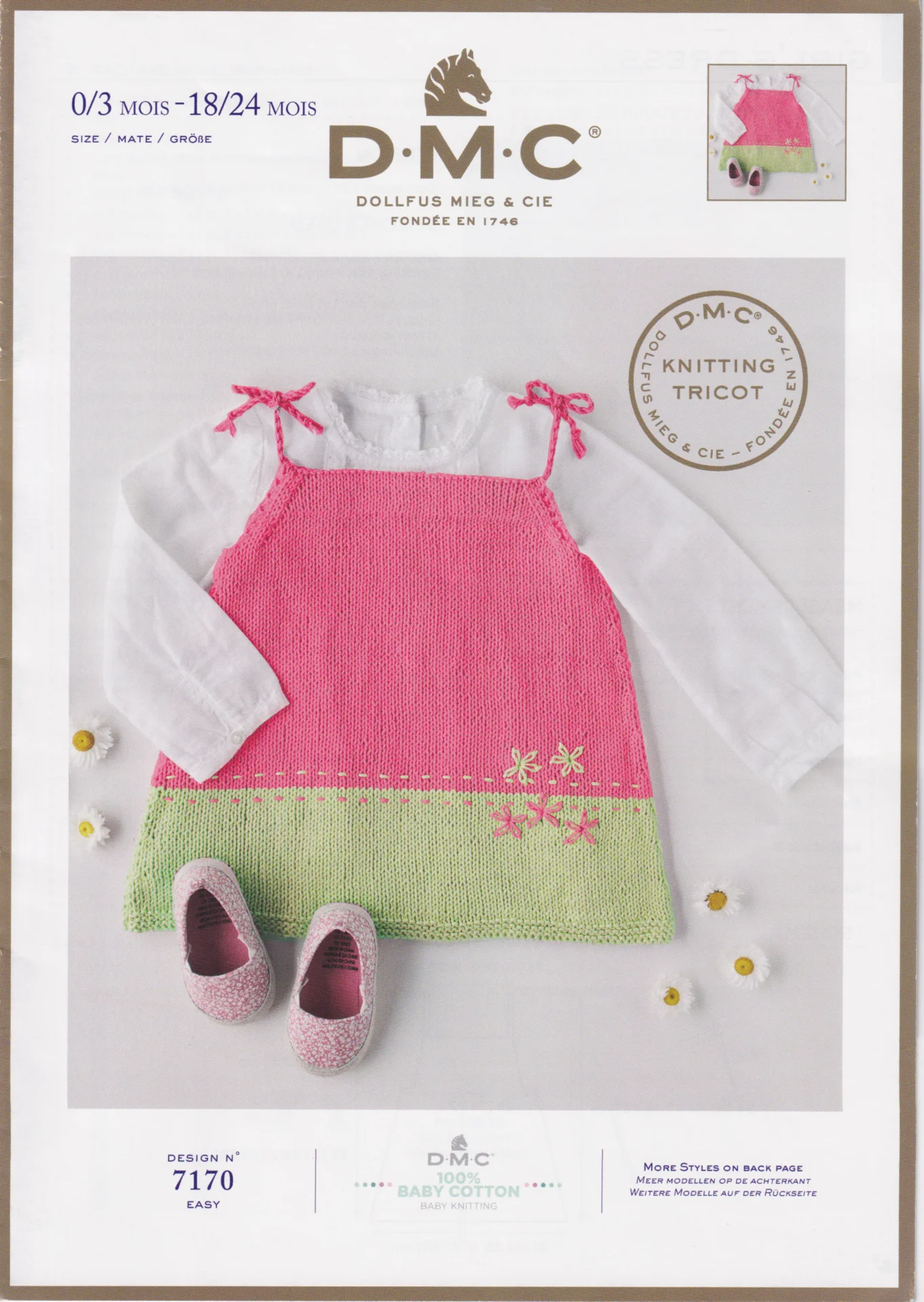 DMC Pattern Baby Cotton 7170 Pinafore 8 Ply