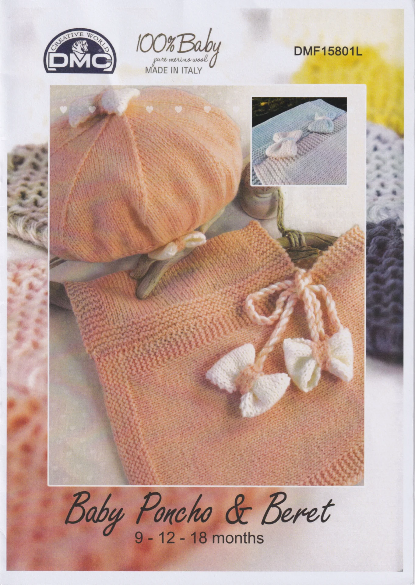 DMC Pattern Baby Poncho Beret 4 Ply