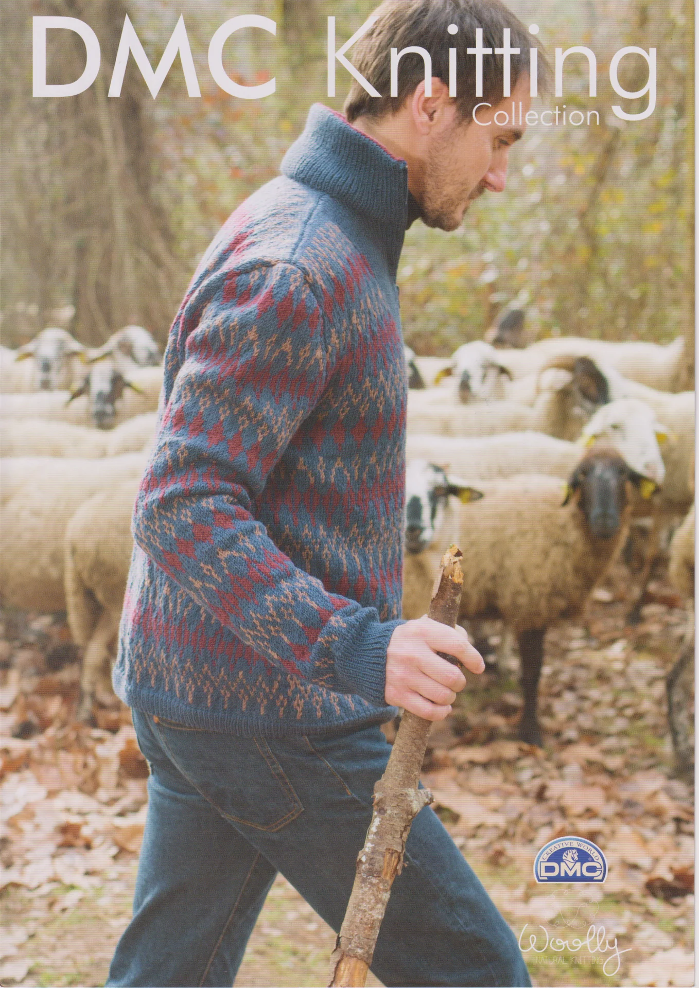 DMC Pattern Woolly Mens Roll Neck Jumper
