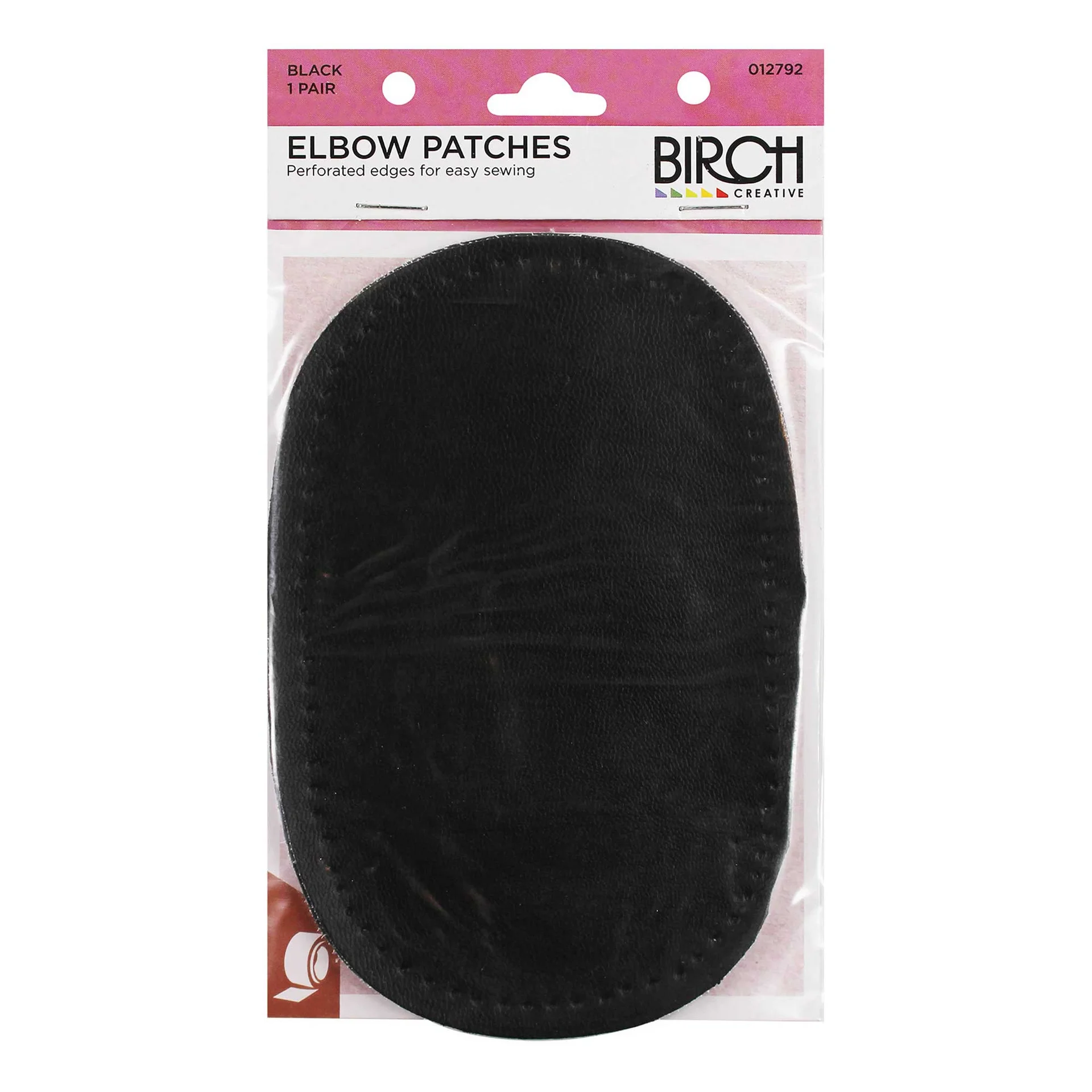 Elbow Patch Imitation Leather Black