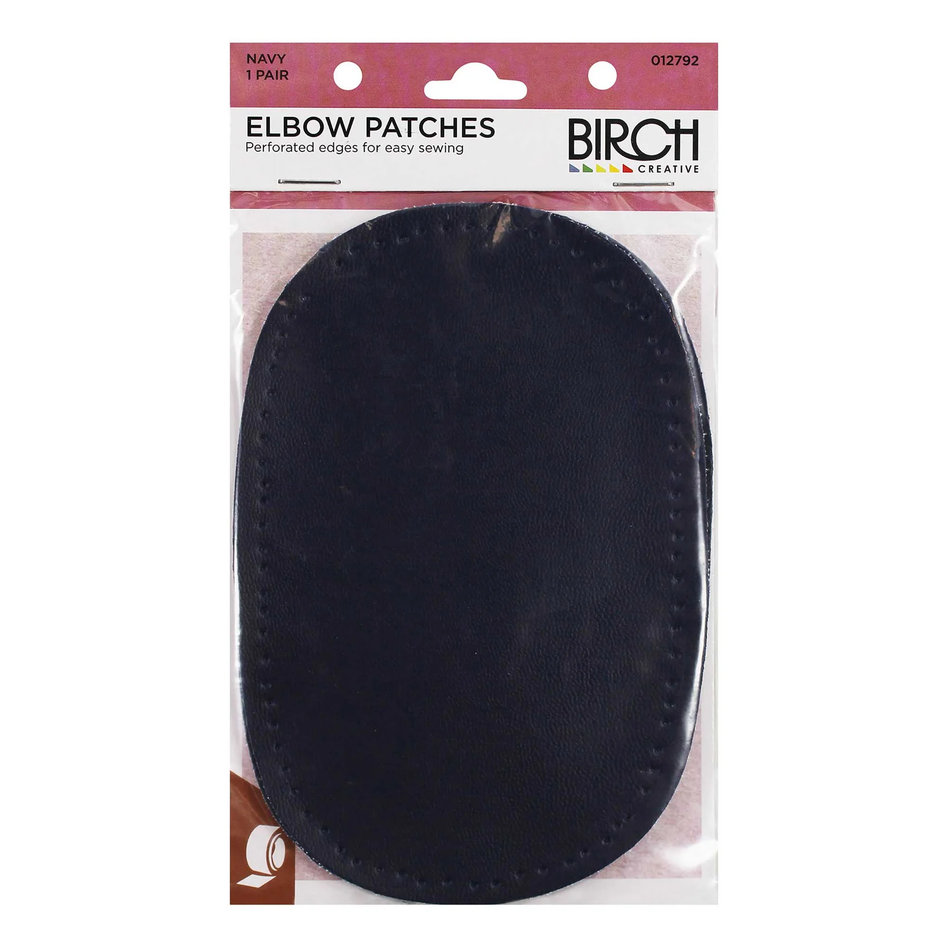 Elbow Patches Faux Leather Navy