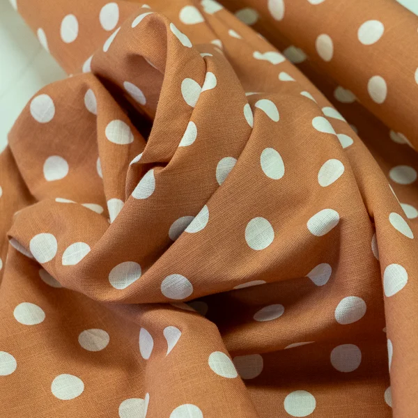 Fabric Bowie Linen Spot Peach