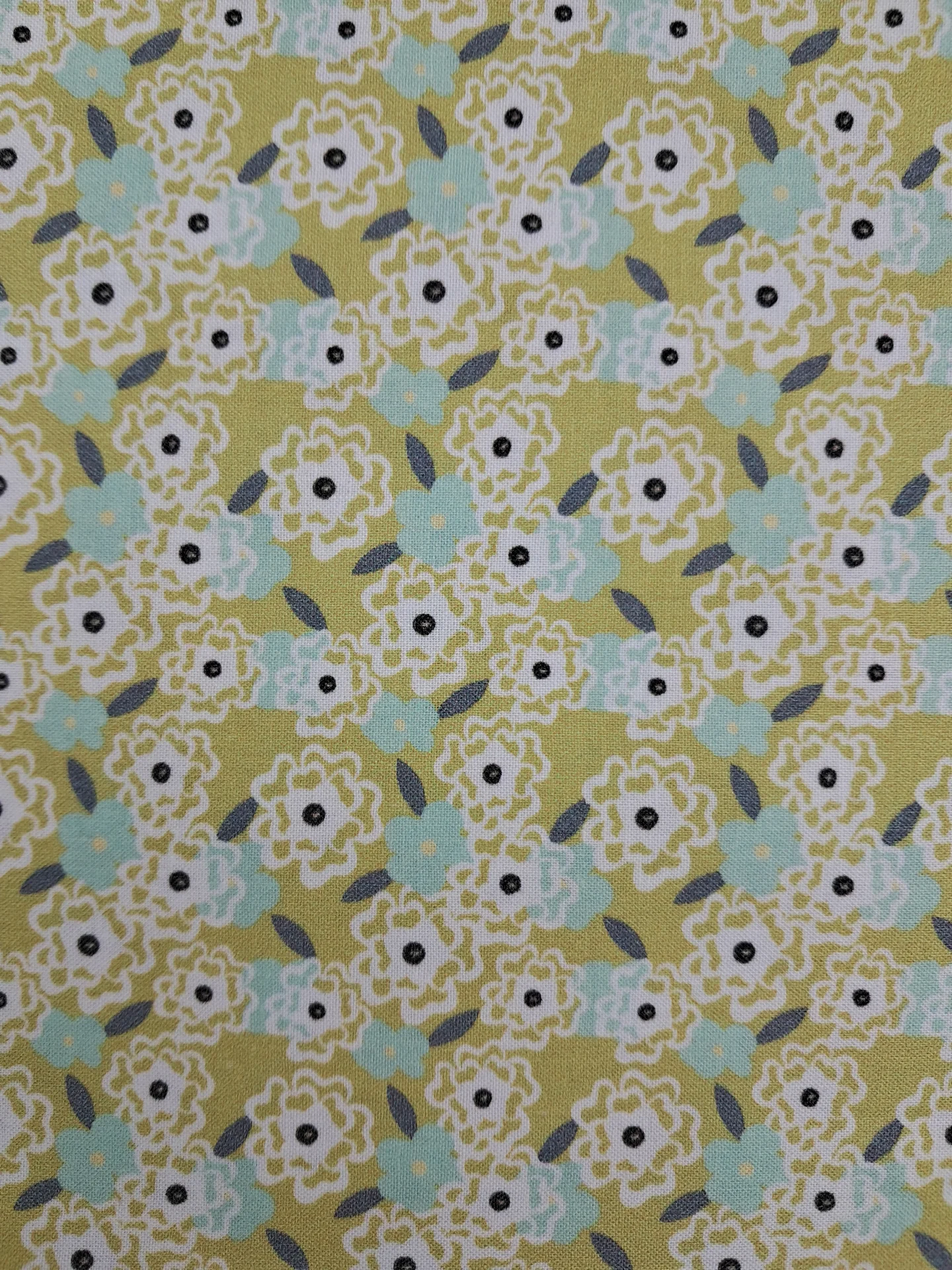 Fabric Cotton 11jhr Mint Lime Floral