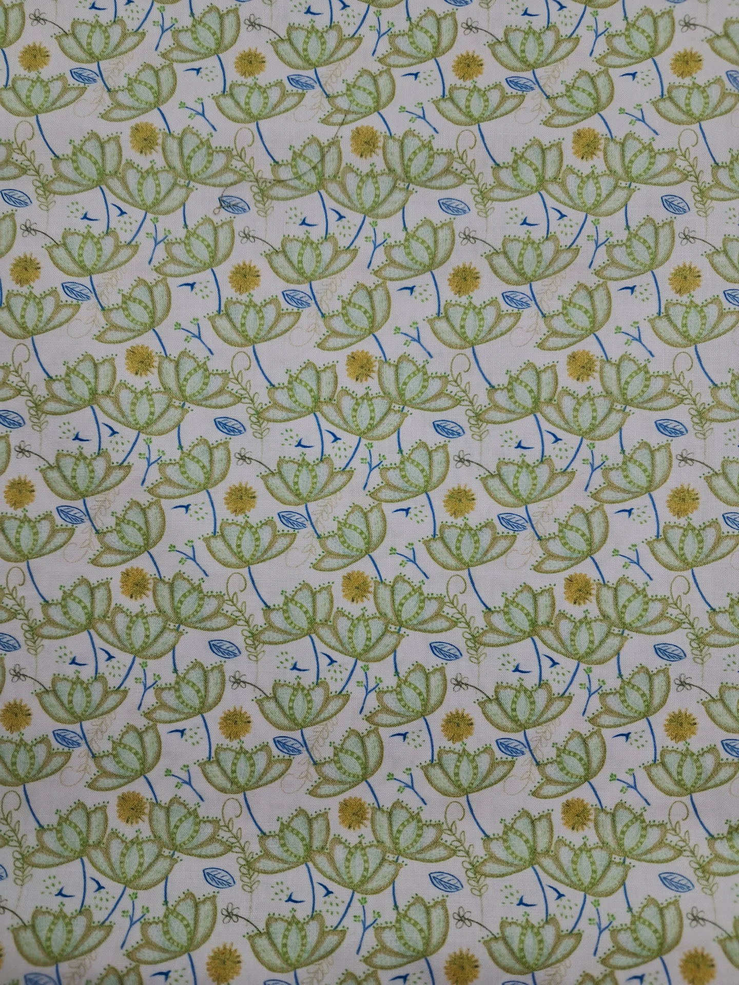 Fabric Cotton 8JHR Lime Green Floral
