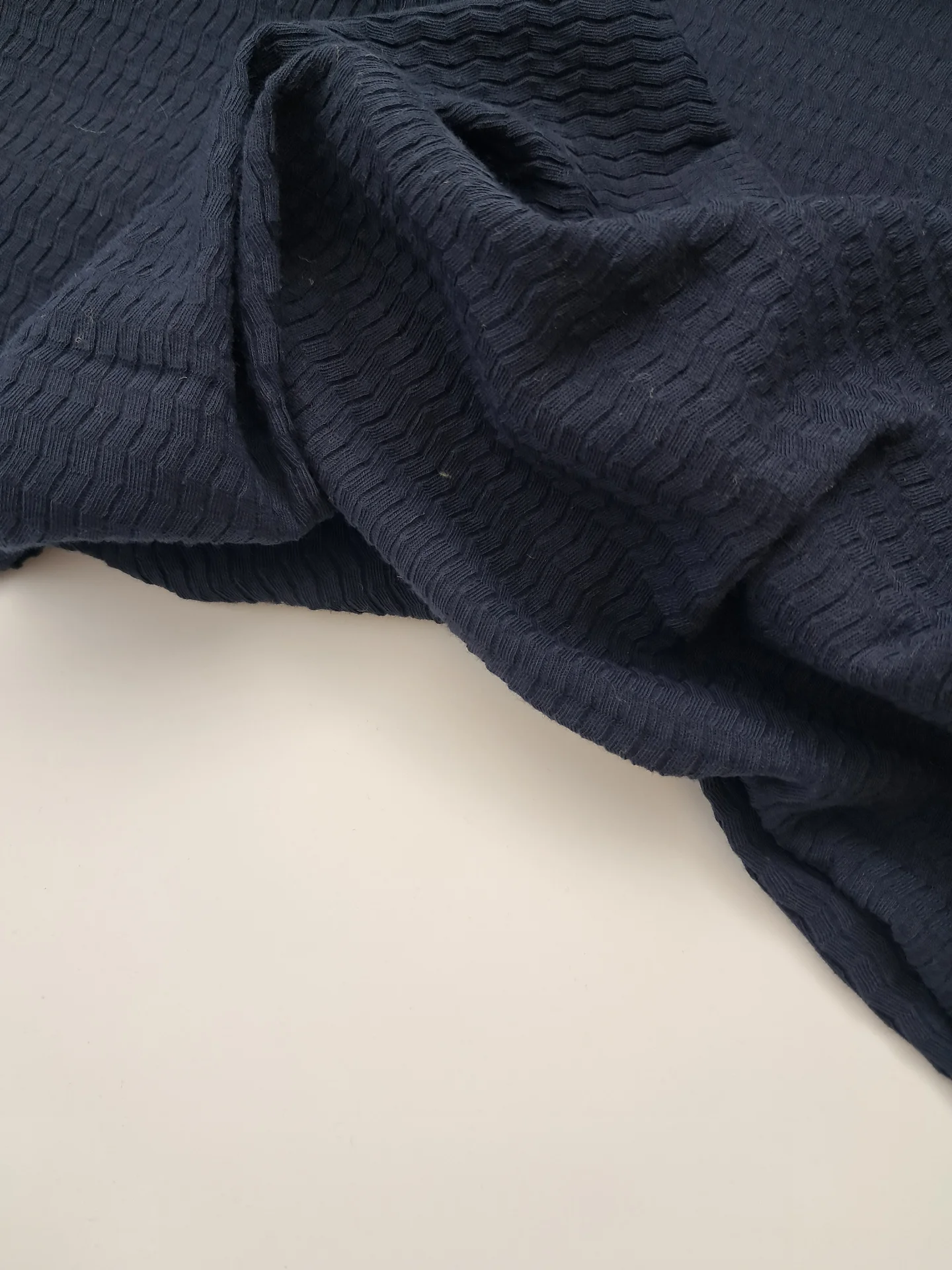 Fabric Lightning Jacquard Navy Knit