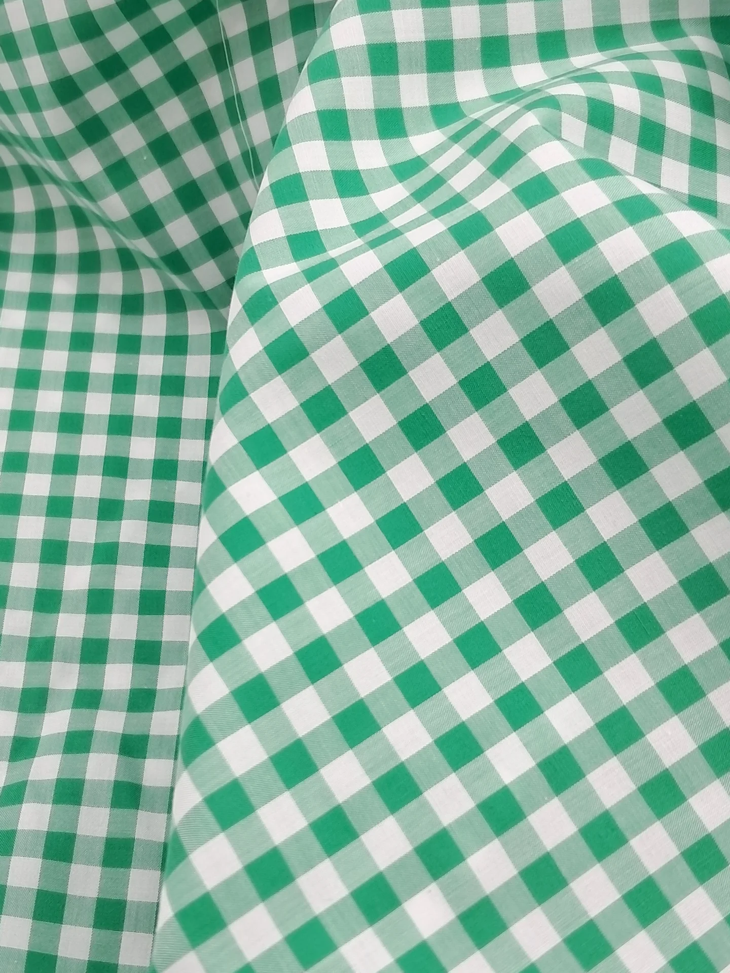 Fabric Miley Cotton Check Emerald