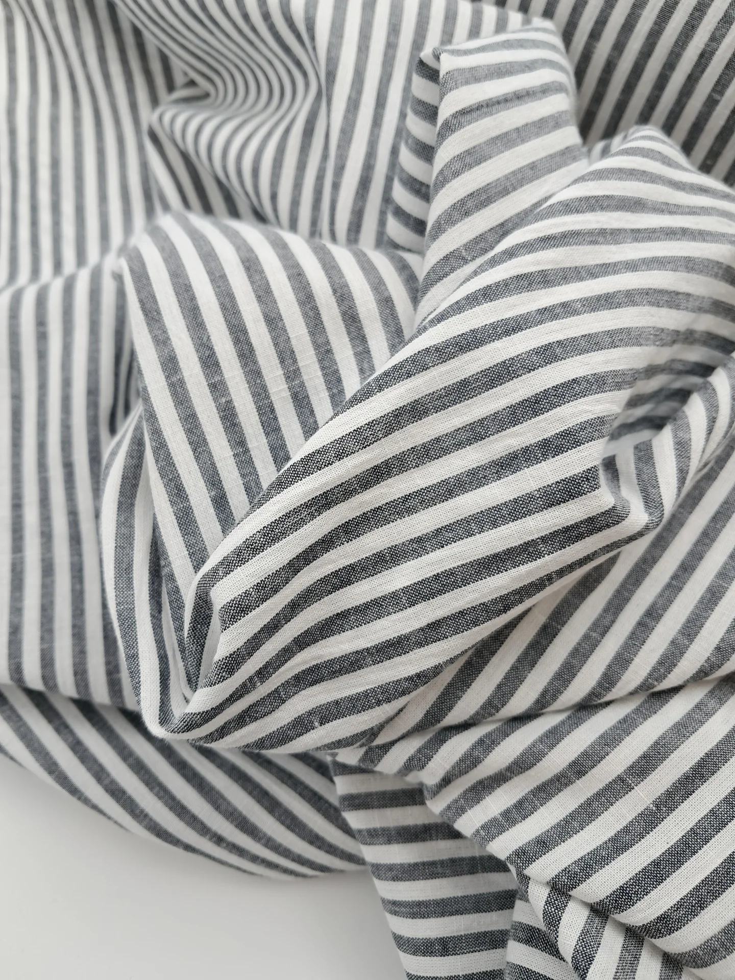 Fabric Striped Linen Cotton Black White