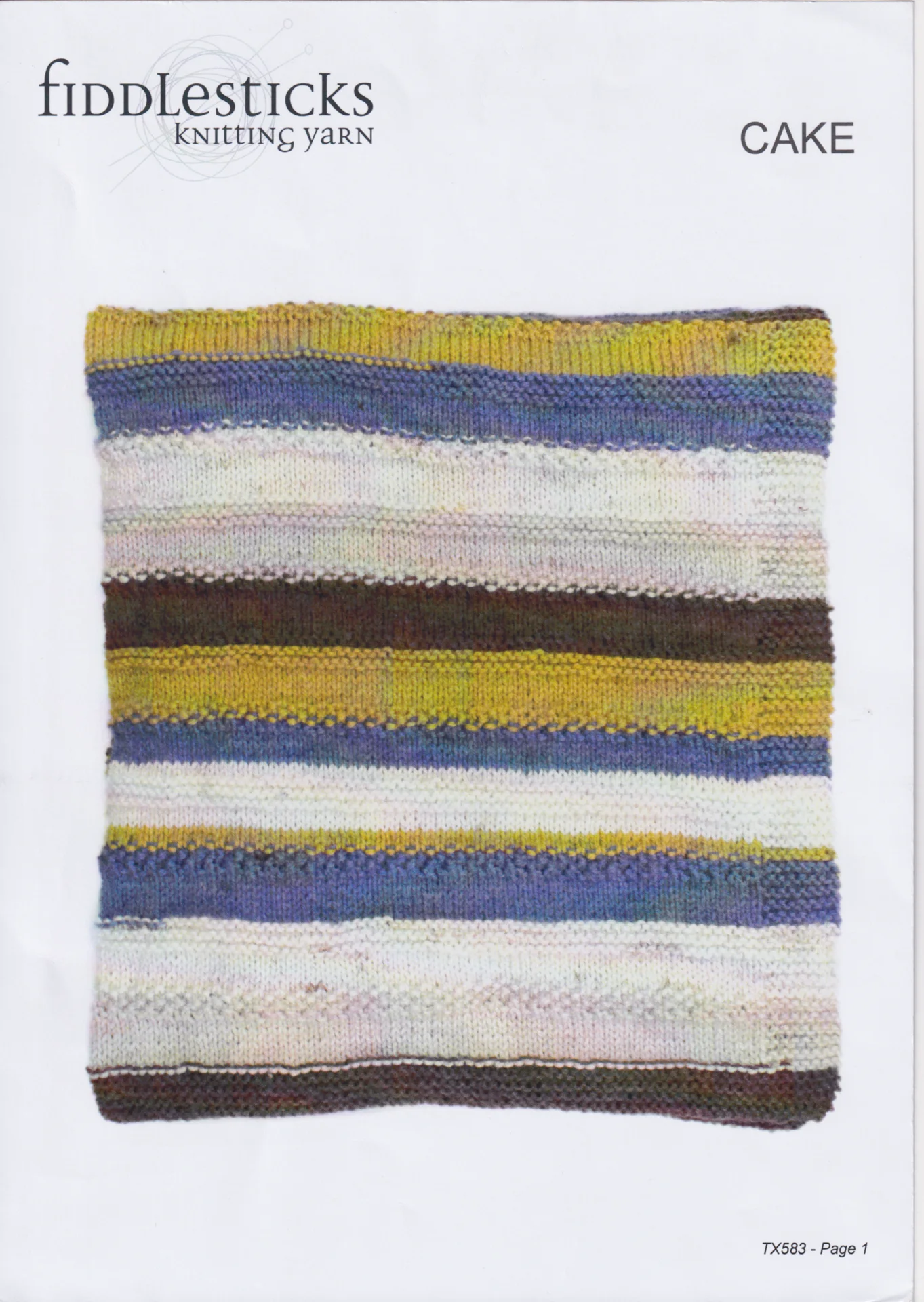 Fiddlesticks Pattern Cake Throw TX583 10 Ply