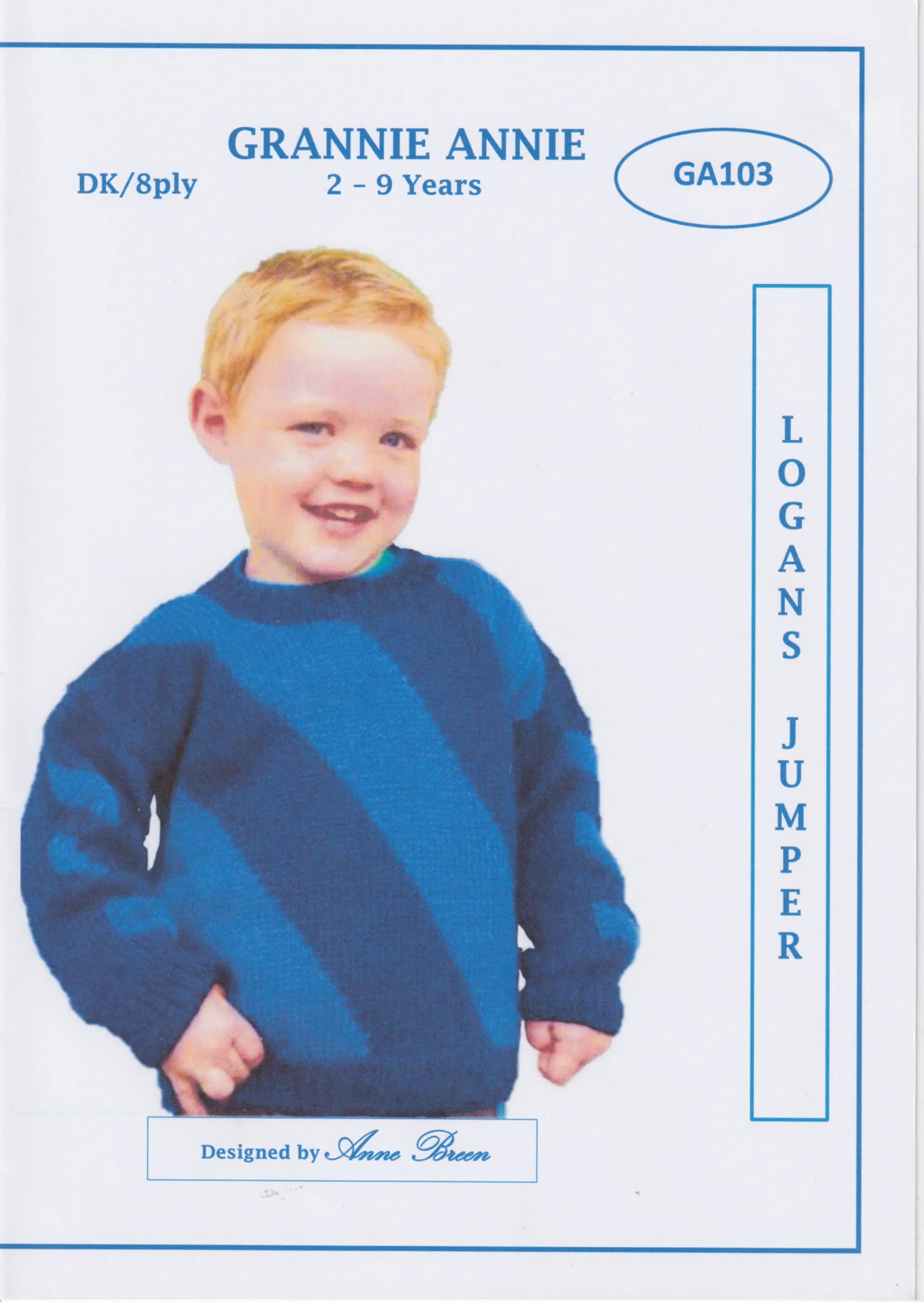 Grannie Annie Pattern 103 Logan's Jumper 8 Ply