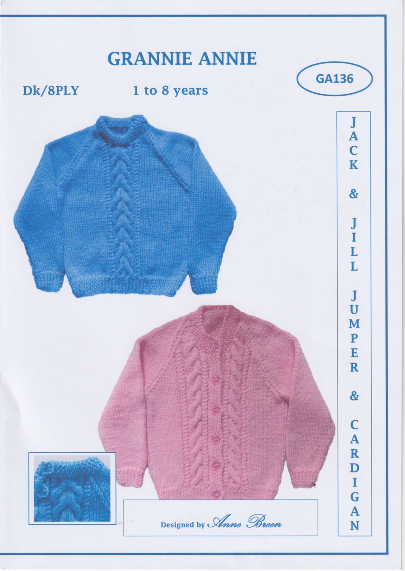 Grannie Annie Pattern GA136 Jack and Jill Jumper and Cardigan