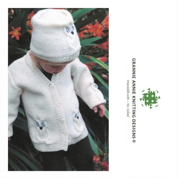 Grannie Annie Pattern GA169 Owl Zoes Cardigan and Hat