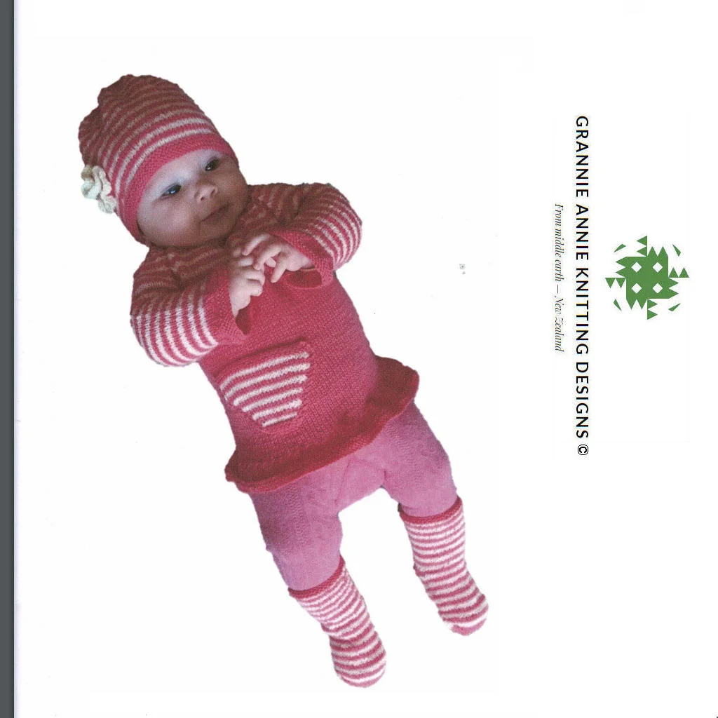Grannie Annie Pattern GA170 Evelyns Dress, Hat and Socks